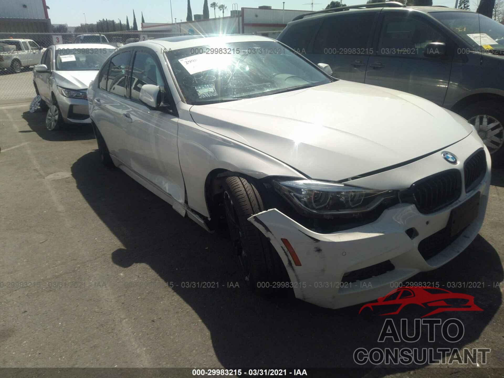 BMW 3 SERIES 2017 - WBA8B9G59HNU51524