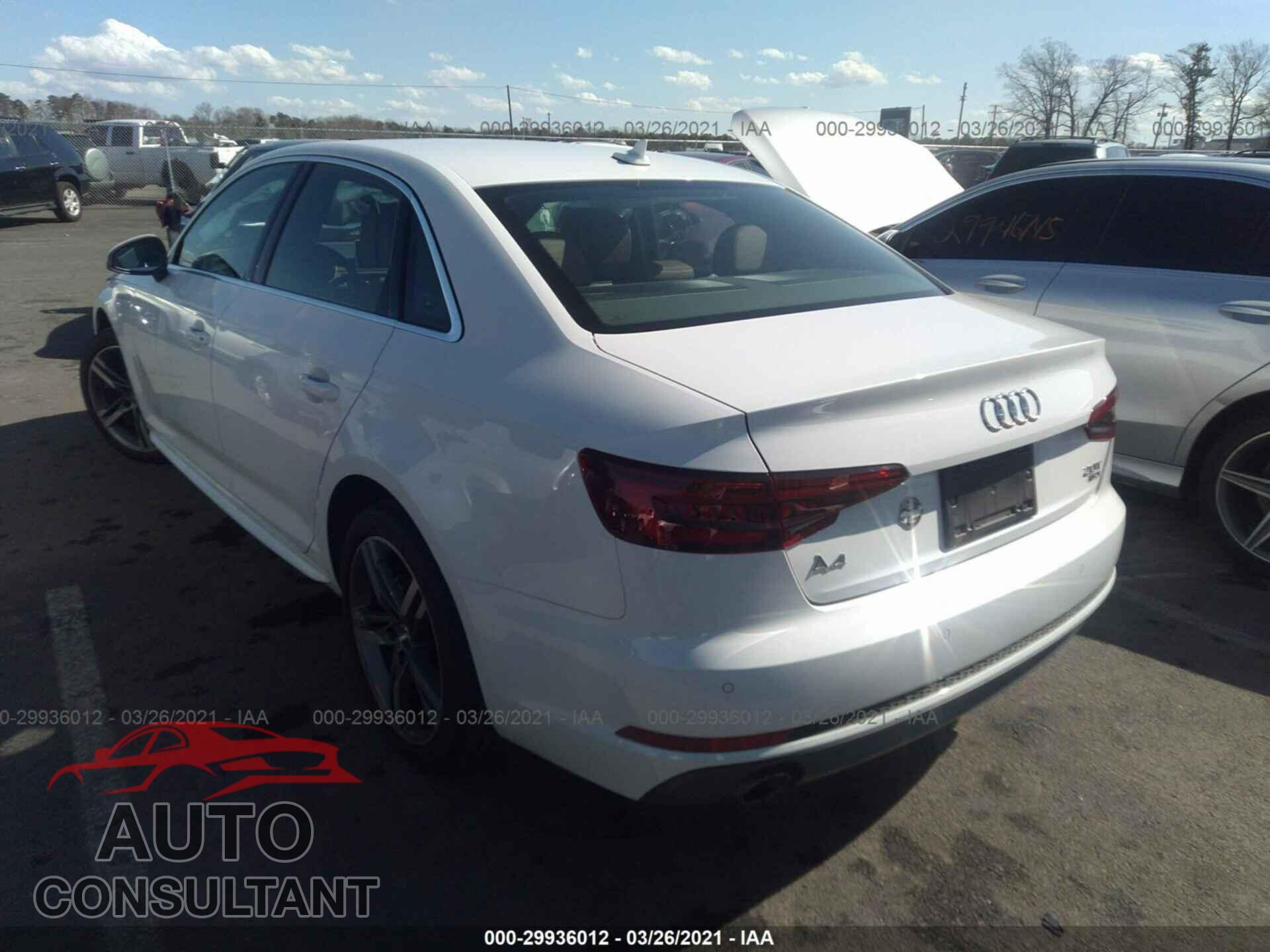 AUDI A4 2018 - WAULMAF40JA199190