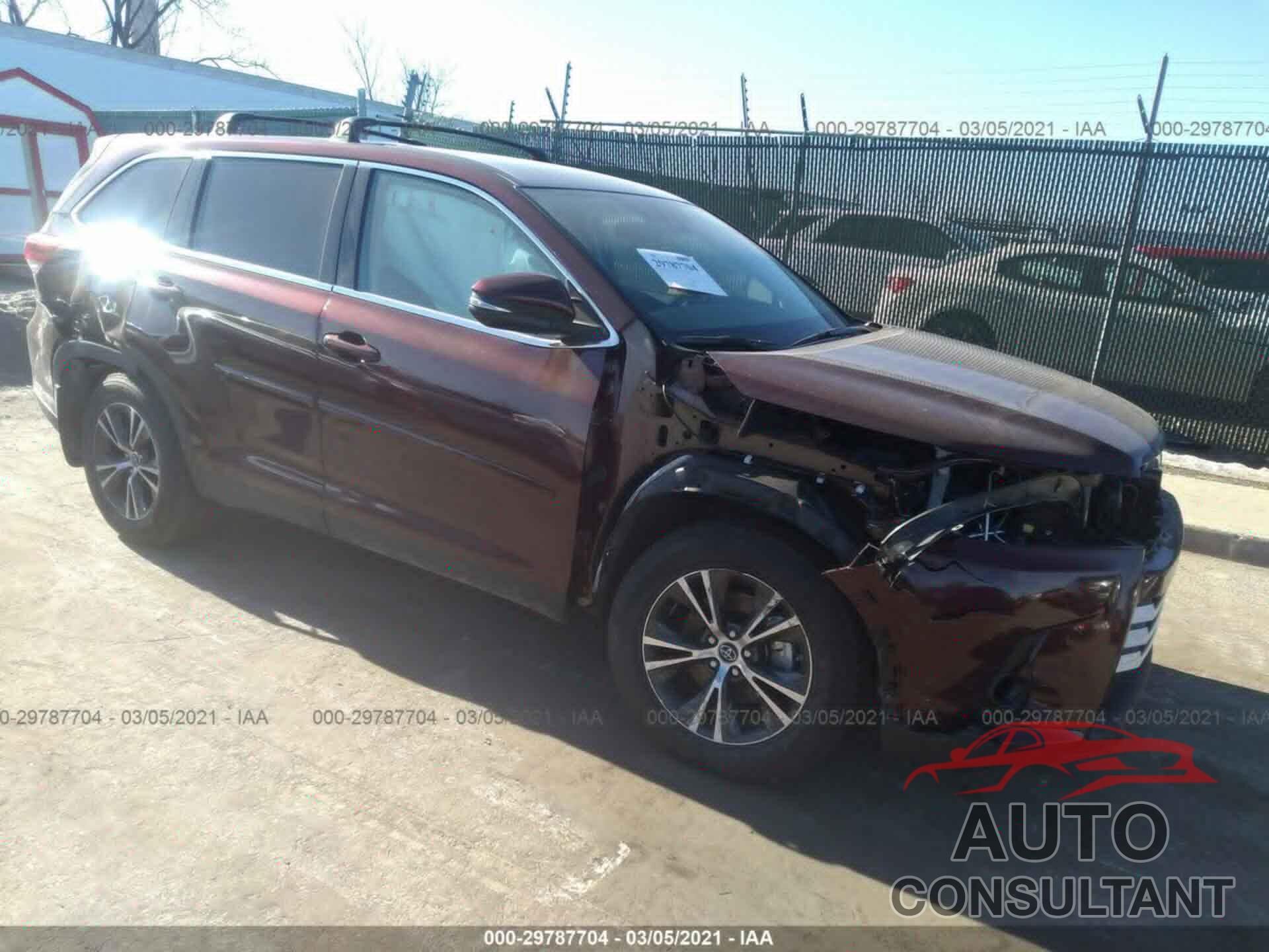 TOYOTA HIGHLANDER 2019 - 5TDBZRFH6KS940089