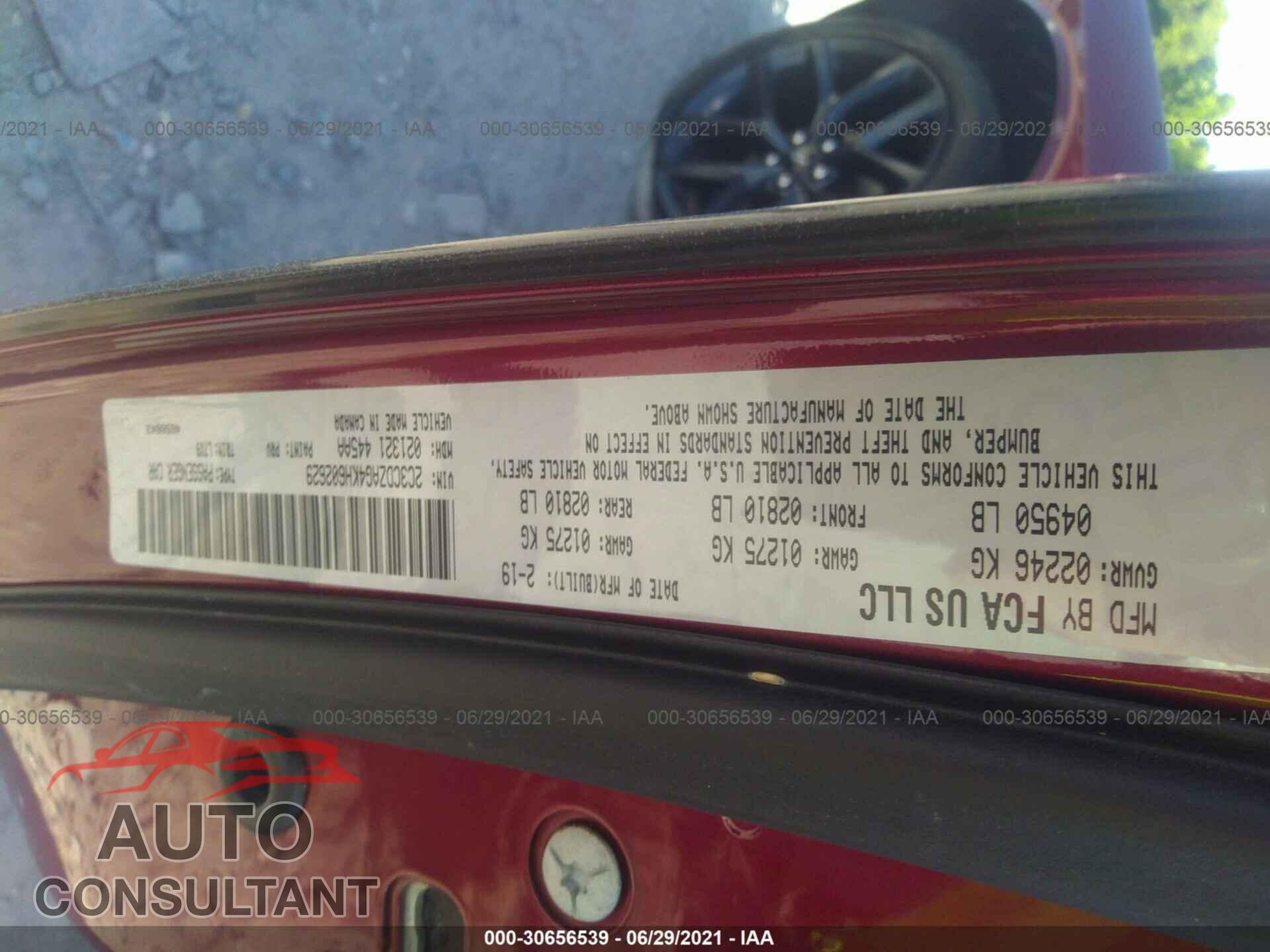 DODGE CHALLENGER 2019 - 2C3CDZAG4KH602629