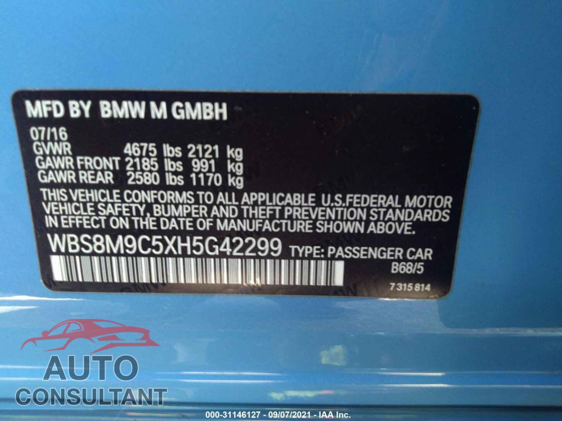BMW M3 2017 - WBS8M9C5XH5G42299