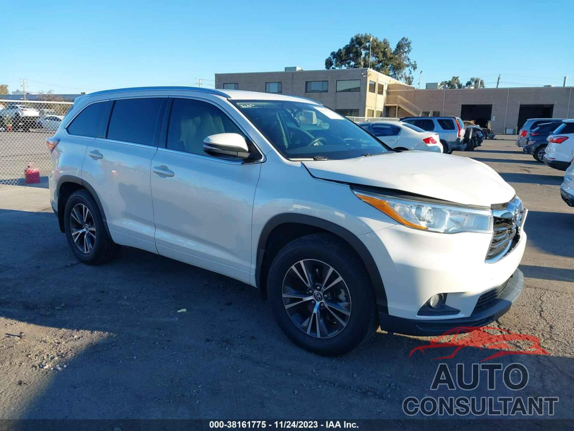 TOYOTA HIGHLANDER 2016 - 5TDJKRFH1GS344654