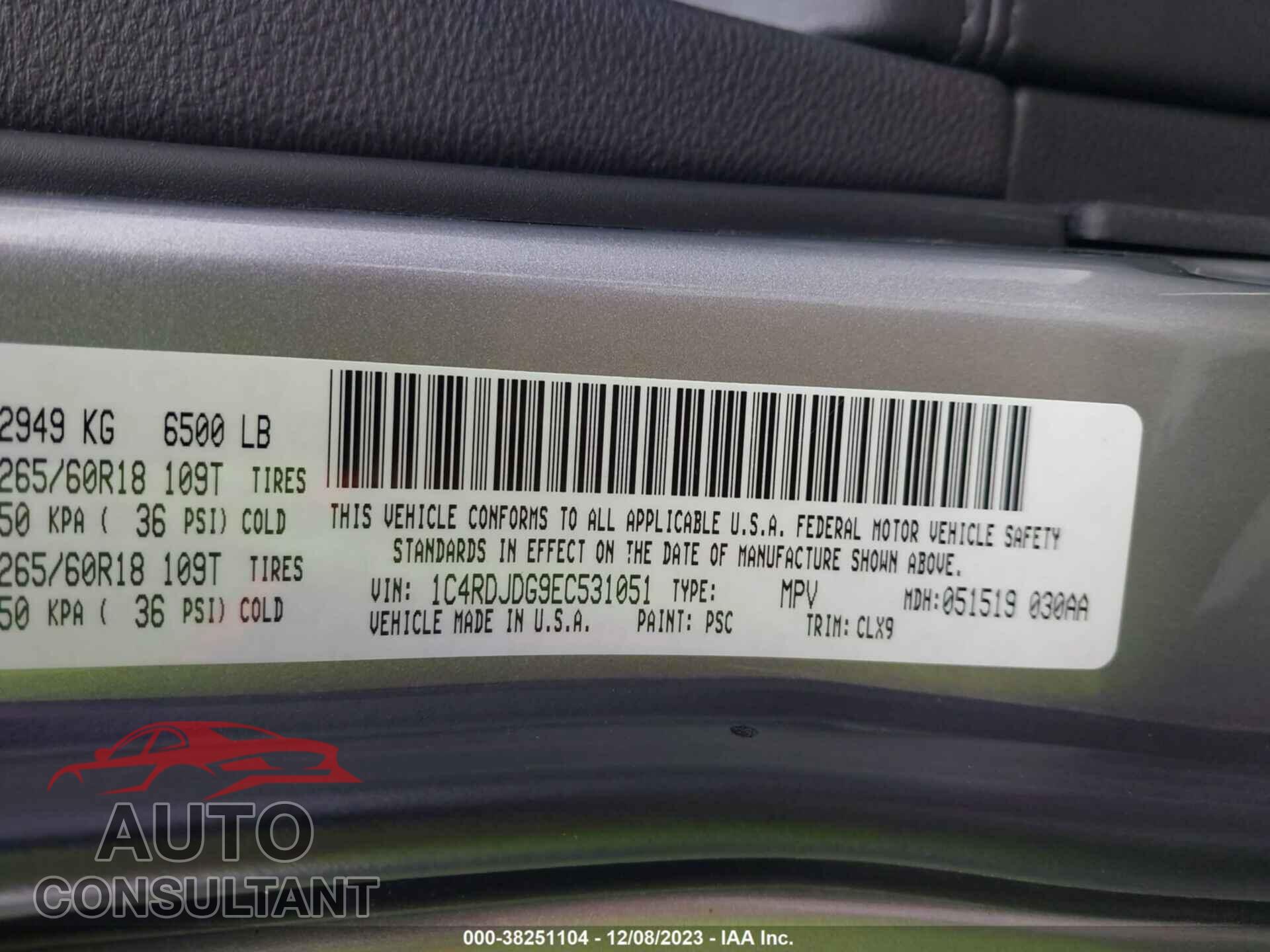 DODGE DURANGO 2014 - 1C4RDJDG9EC531051