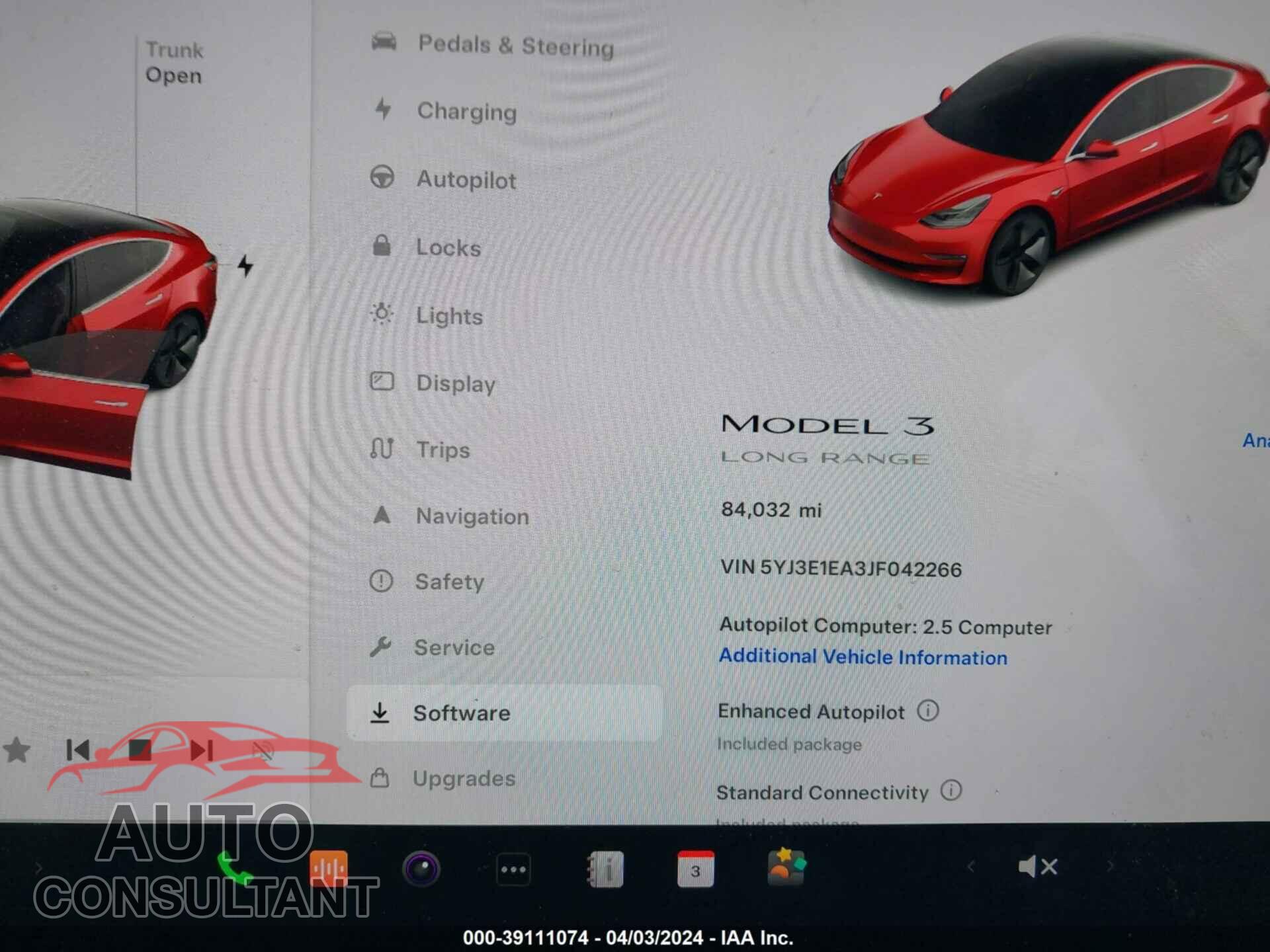 TESLA MODEL 3 2018 - 5YJ3E1EA3JF042266