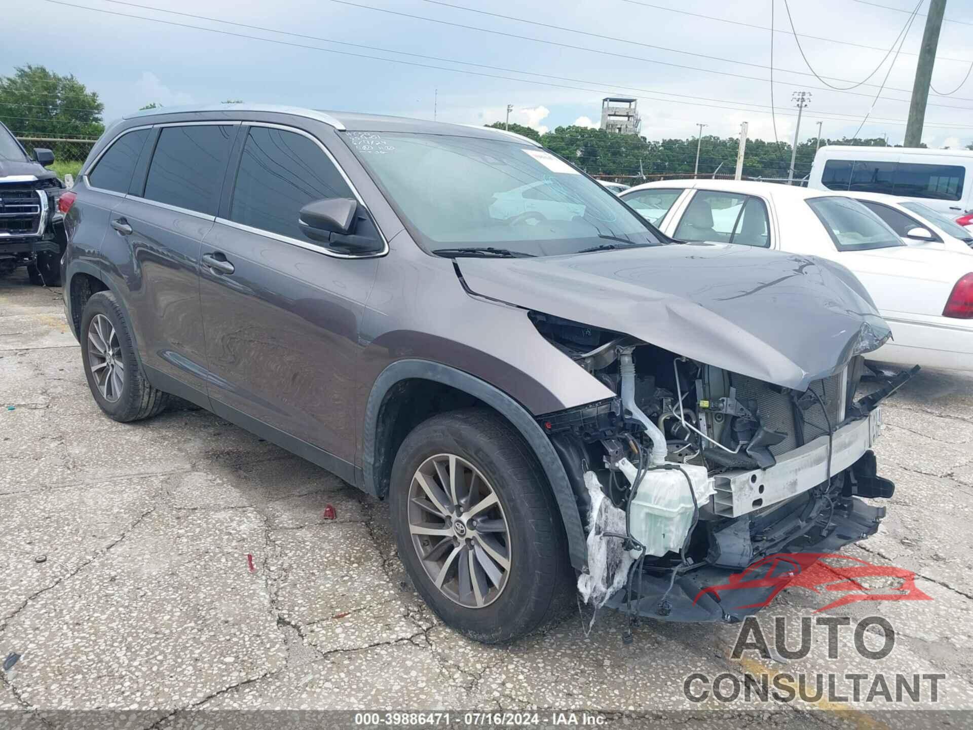 TOYOTA HIGHLANDER 2019 - 5TDKZRFH1KS560318