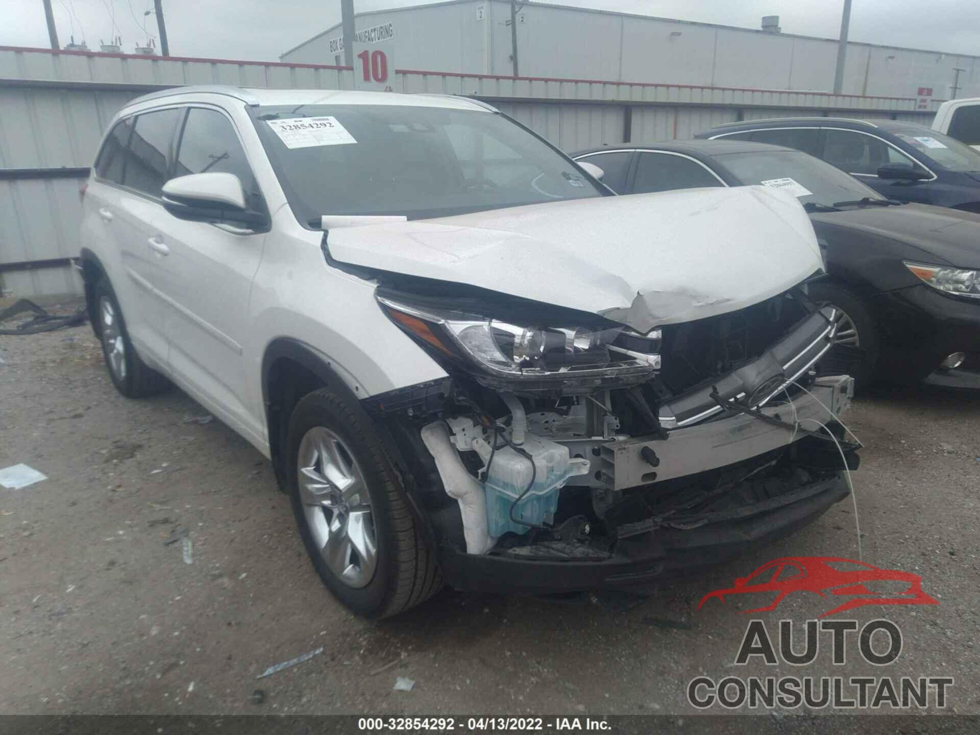 TOYOTA HIGHLANDER 2017 - 5TDDZRFH1HS444408