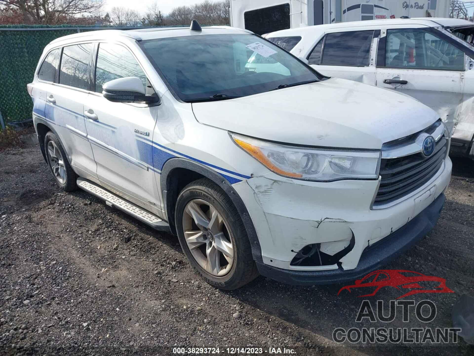 TOYOTA HIGHLANDER HYBRID 2016 - 5TDDCRFH7GS018044