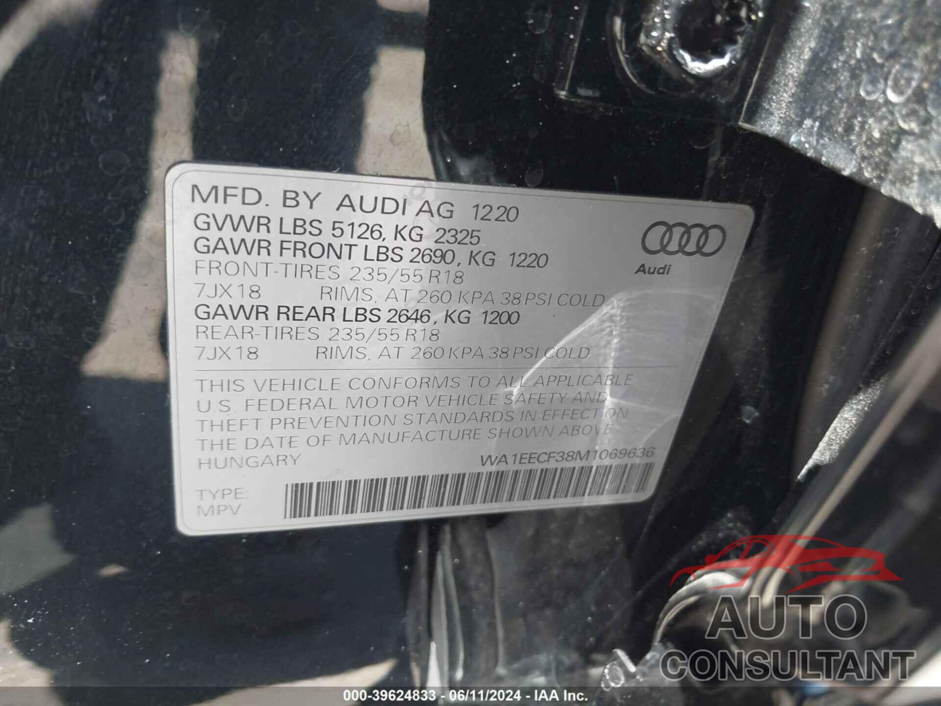 AUDI Q3 2021 - WA1EECF38M1069636