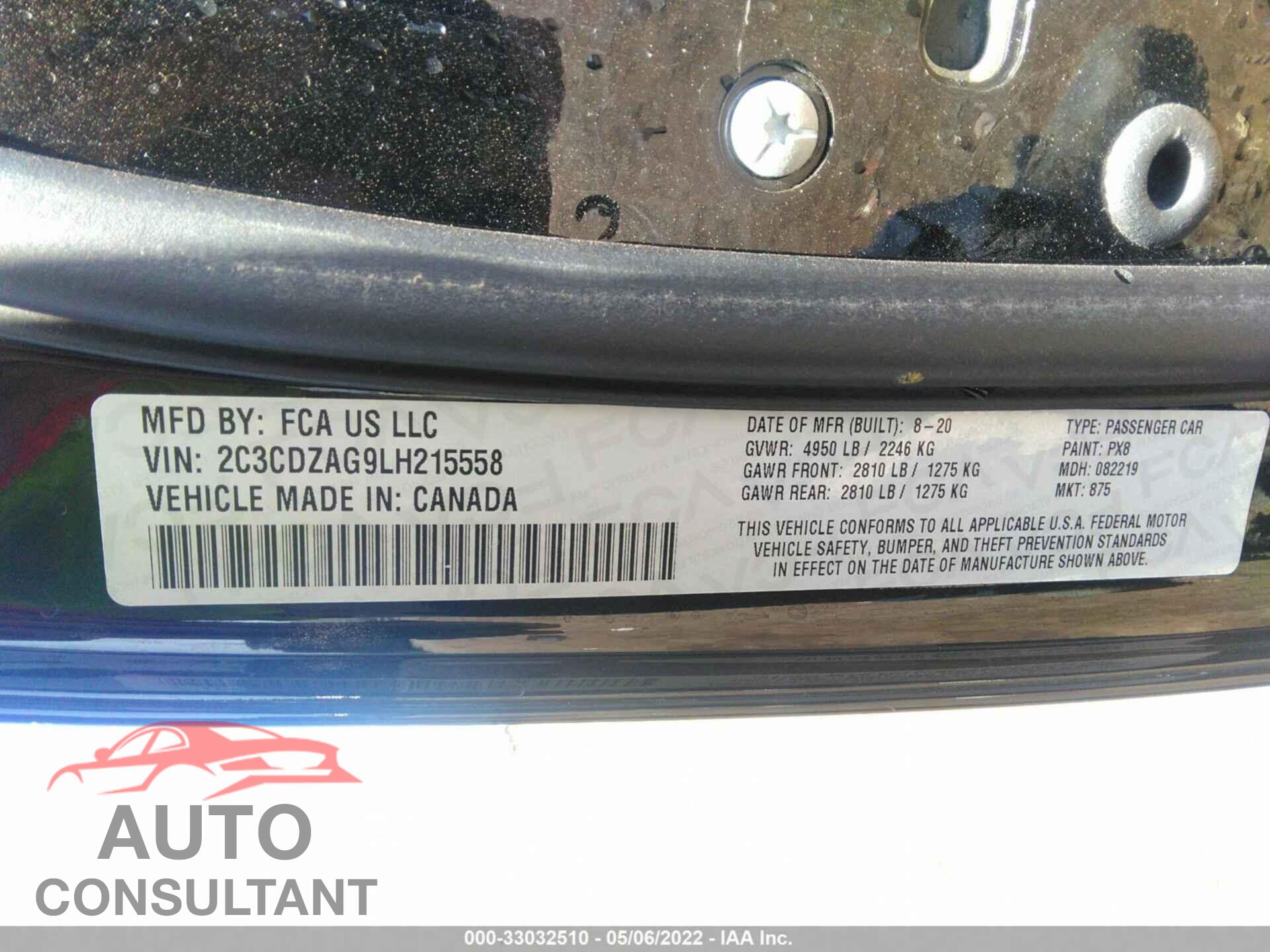 DODGE CHALLENGER 2020 - 2C3CDZAG9LH215558