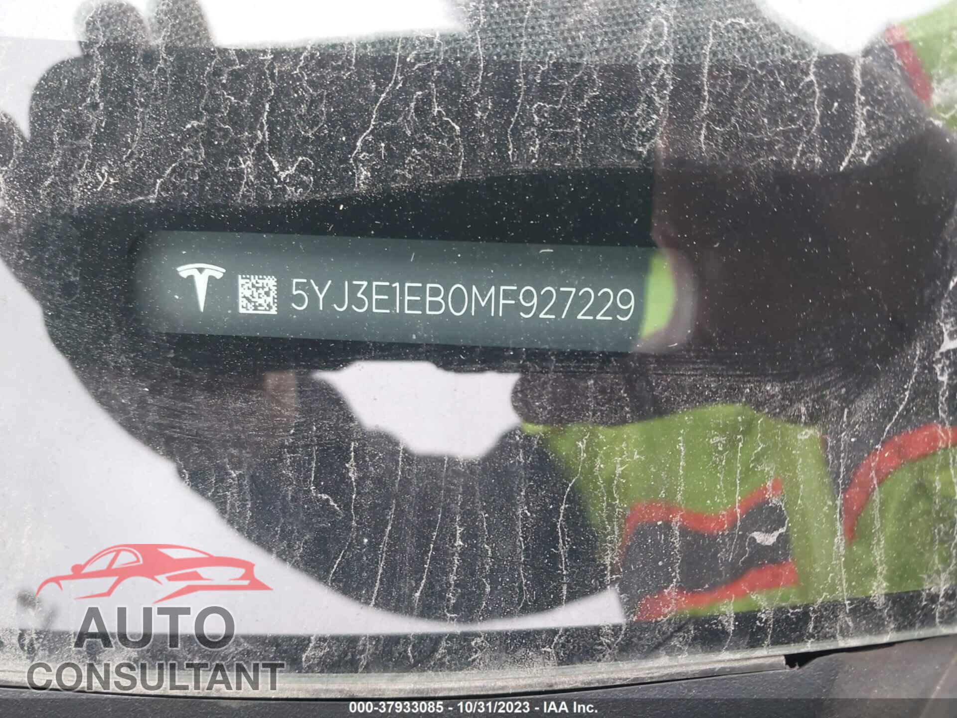 TESLA MODEL 3 2021 - 5YJ3E1EB0MF927229