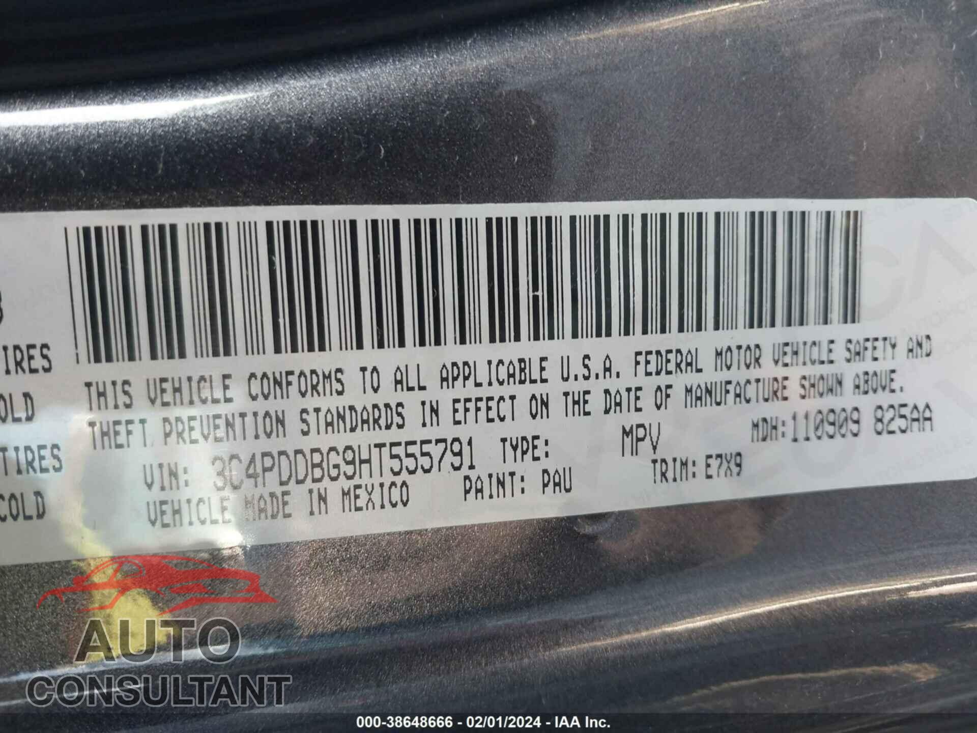 DODGE JOURNEY 2017 - 3C4PDDBG9HT555791
