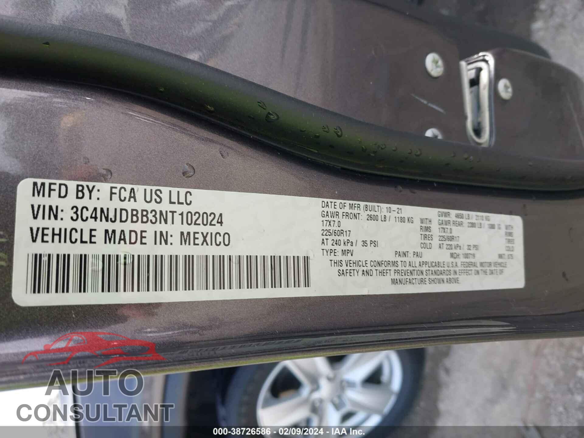 JEEP COMPASS 2022 - 3C4NJDBB3NT102024