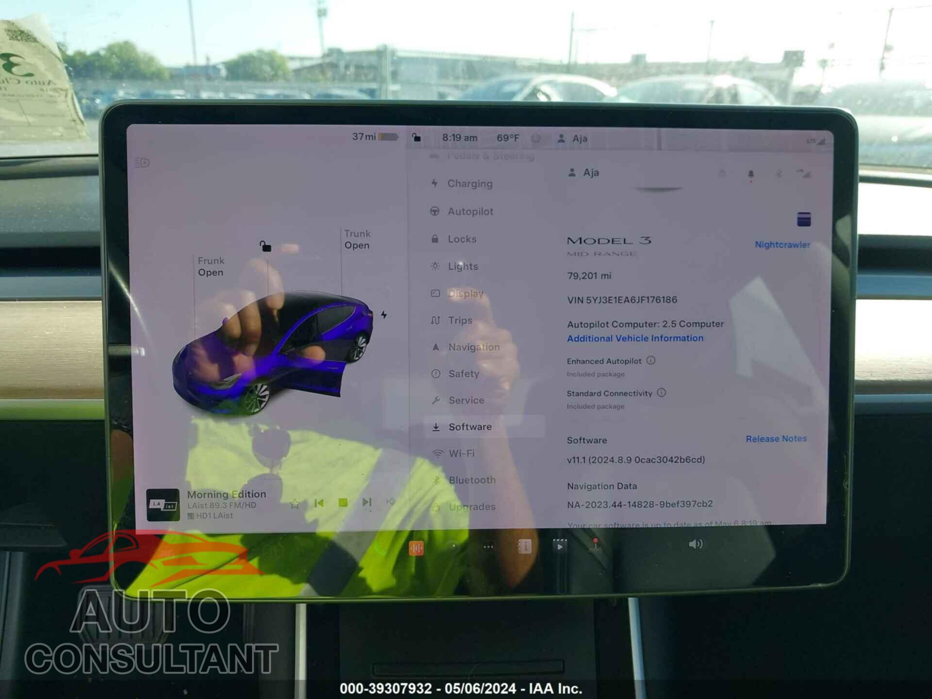 TESLA MODEL 3 2018 - 5YJ3E1EA6JF176186
