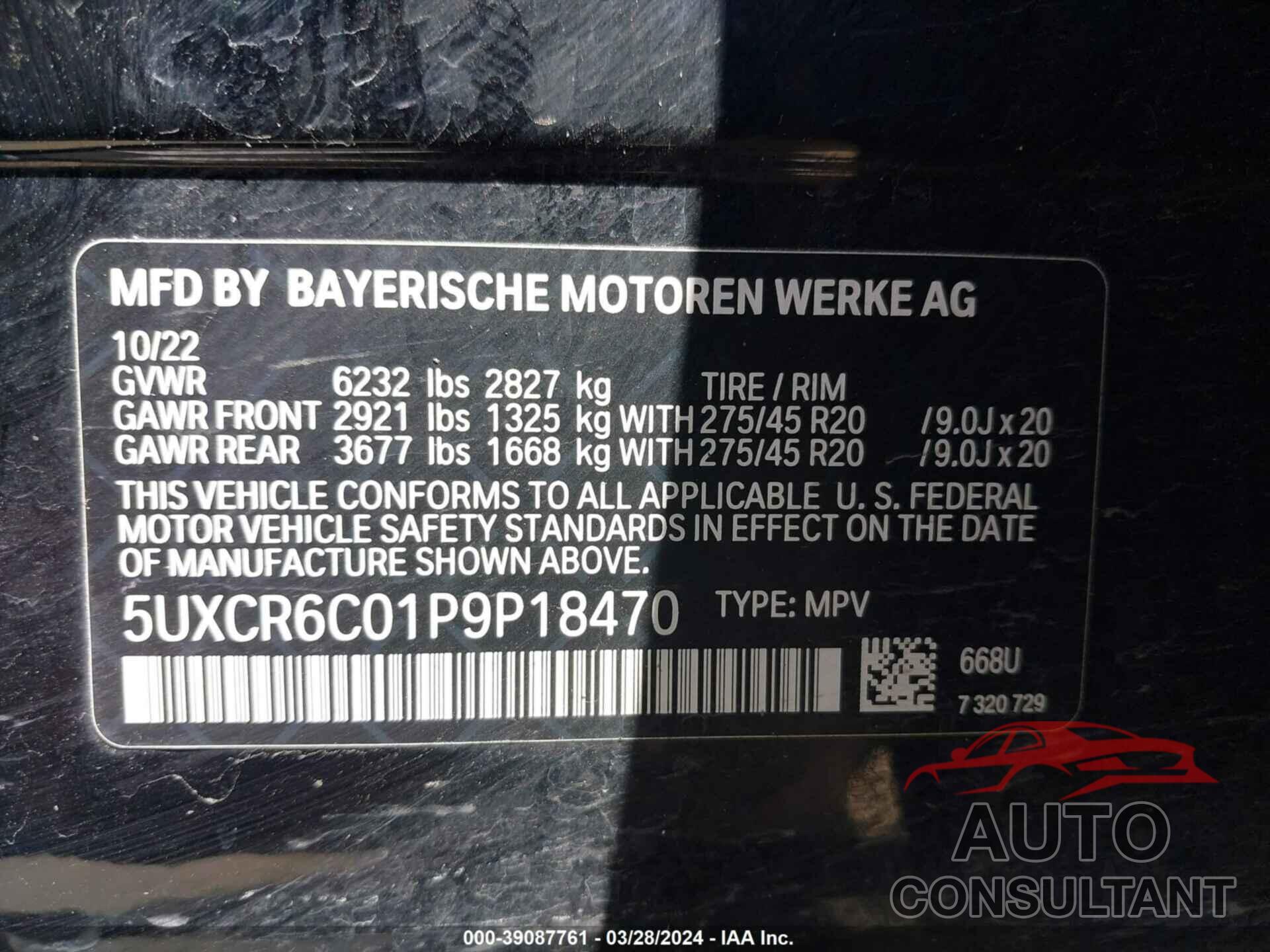 BMW X5 2023 - 5UXCR6C01P9P18470