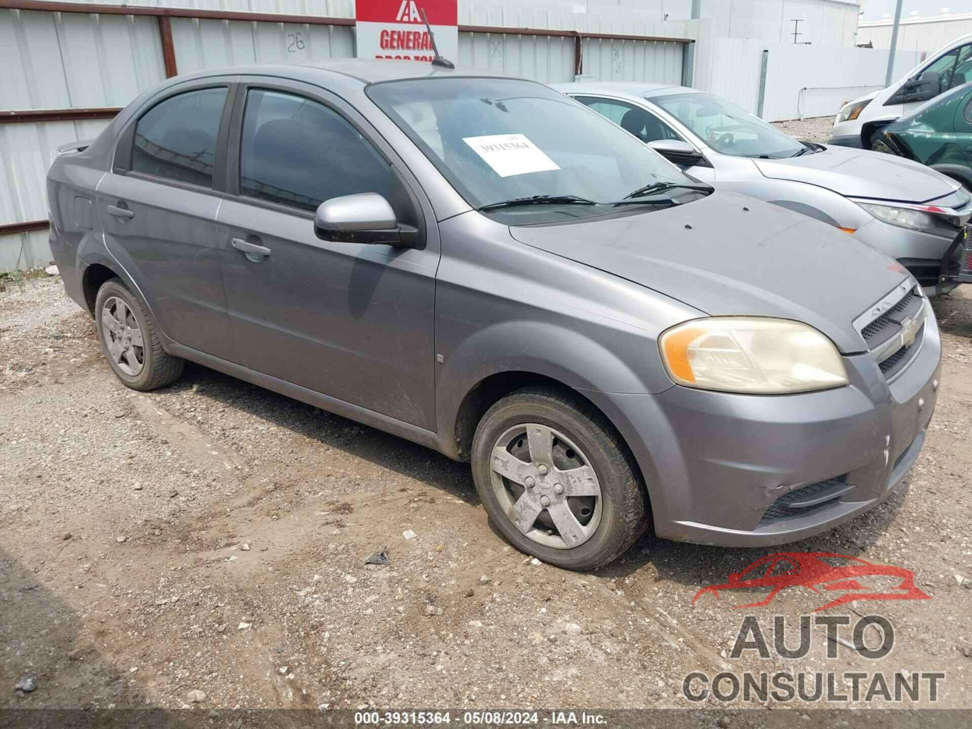CHEVROLET AVEO 2009 - KL1TD56E89B605782