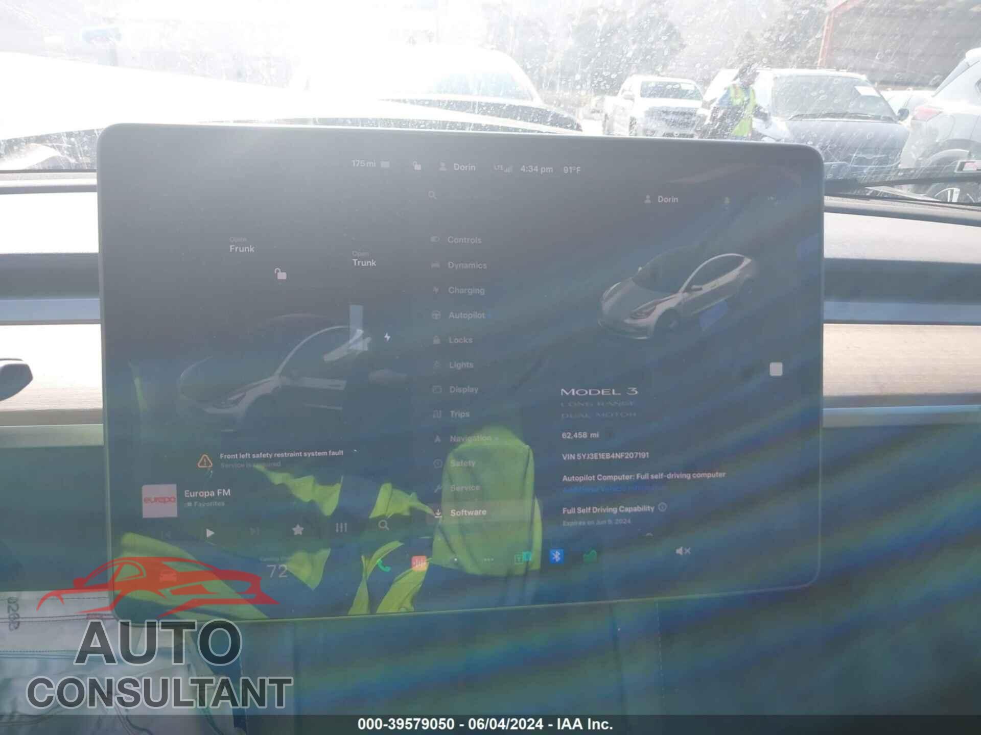 TESLA MODEL 3 2022 - 5YJ3E1EB4NF207191
