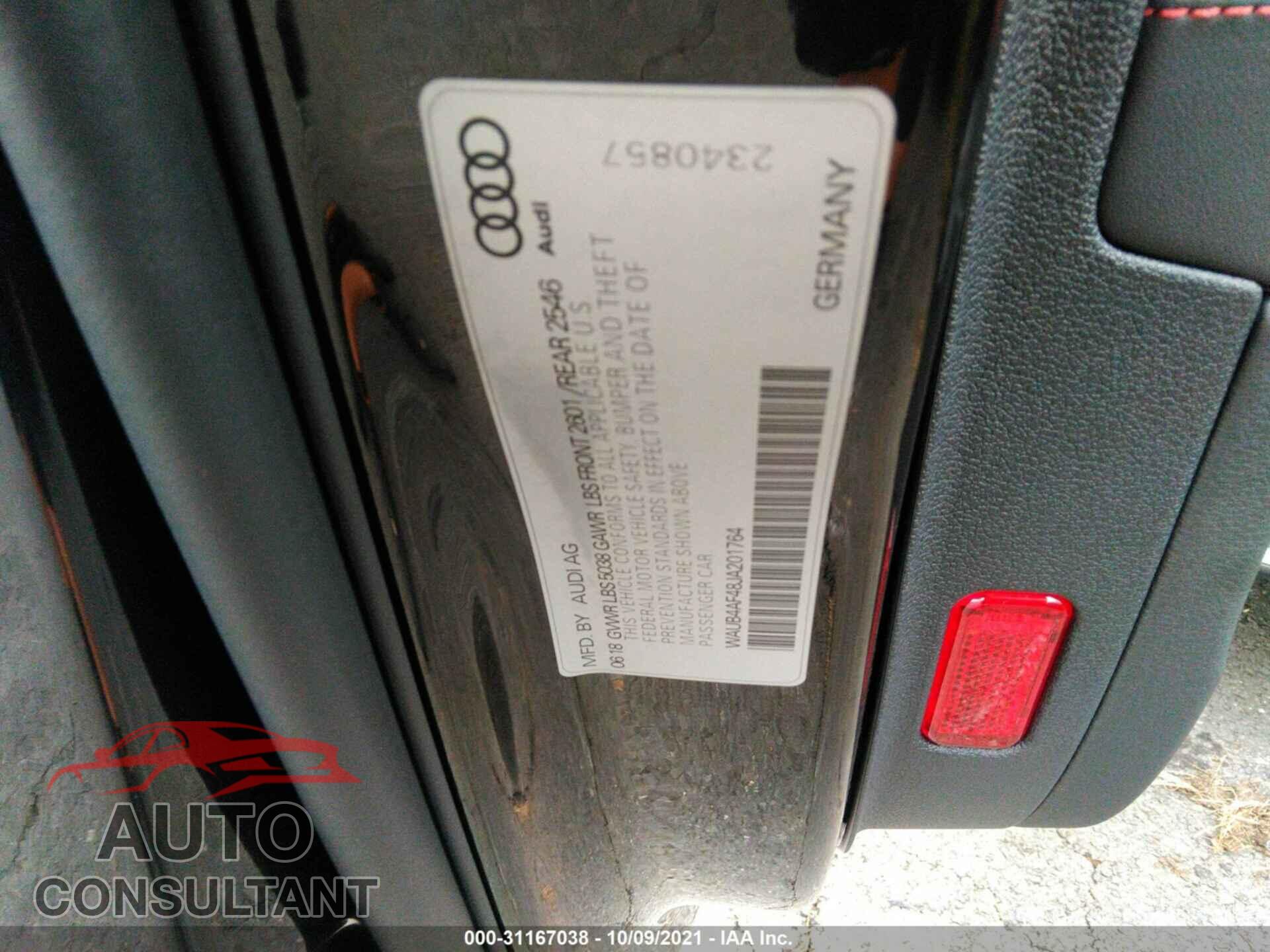AUDI S4 2018 - WAUB4AF48JA201764