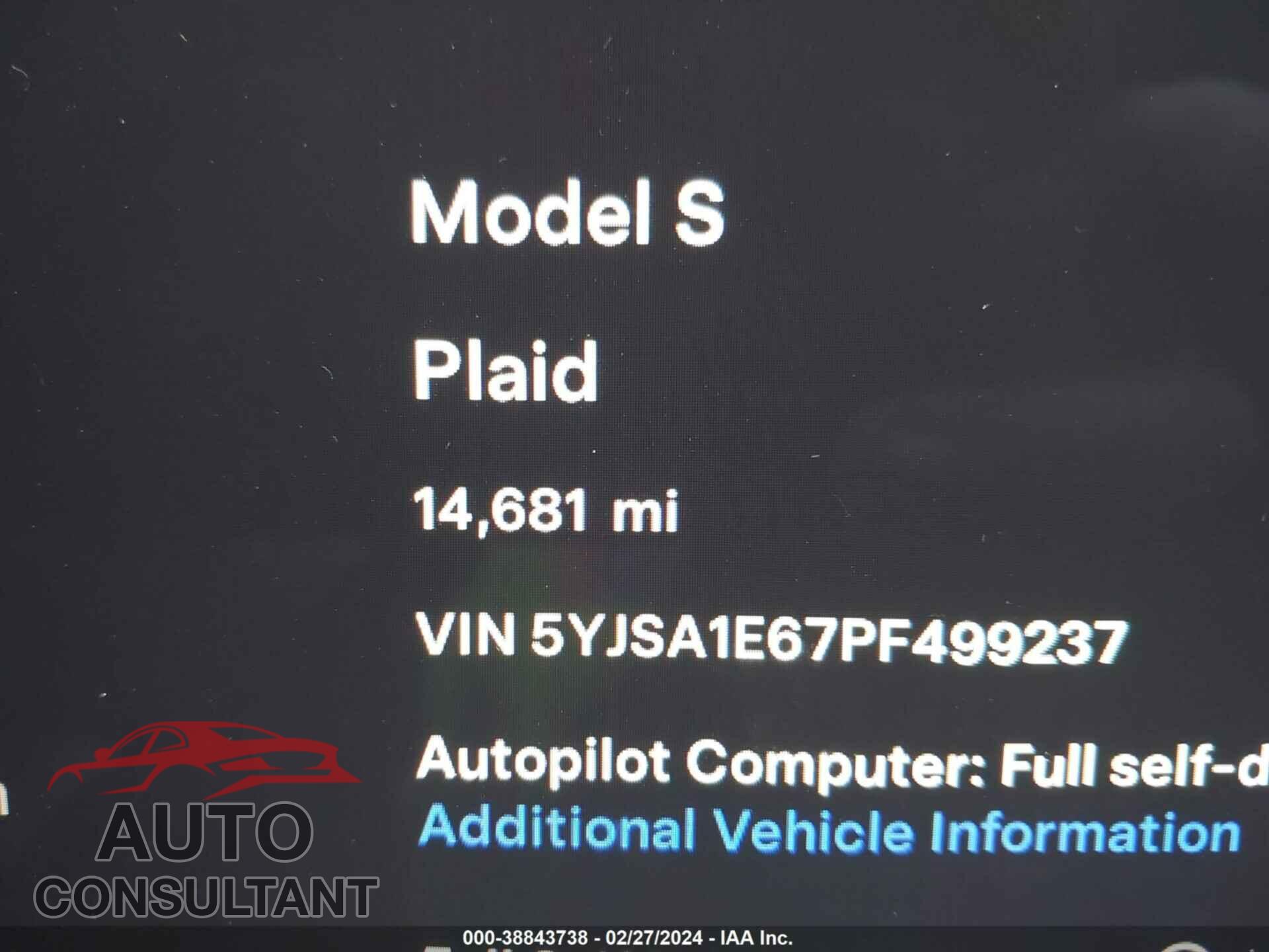 TESLA MODEL S 2023 - 5YJSA1E67PF499237