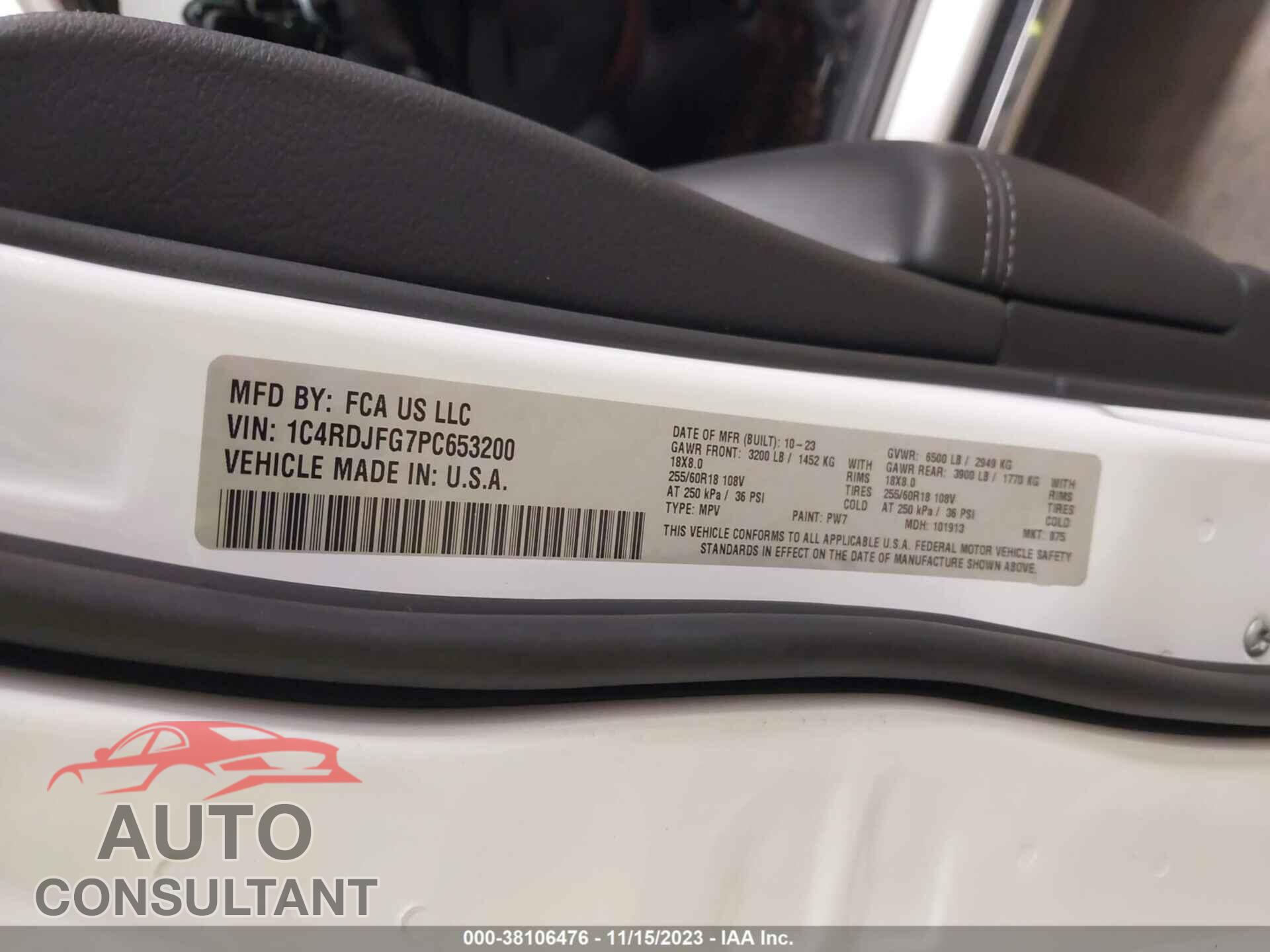 DODGE DURANGO 2023 - 1C4RDJFG7PC653200