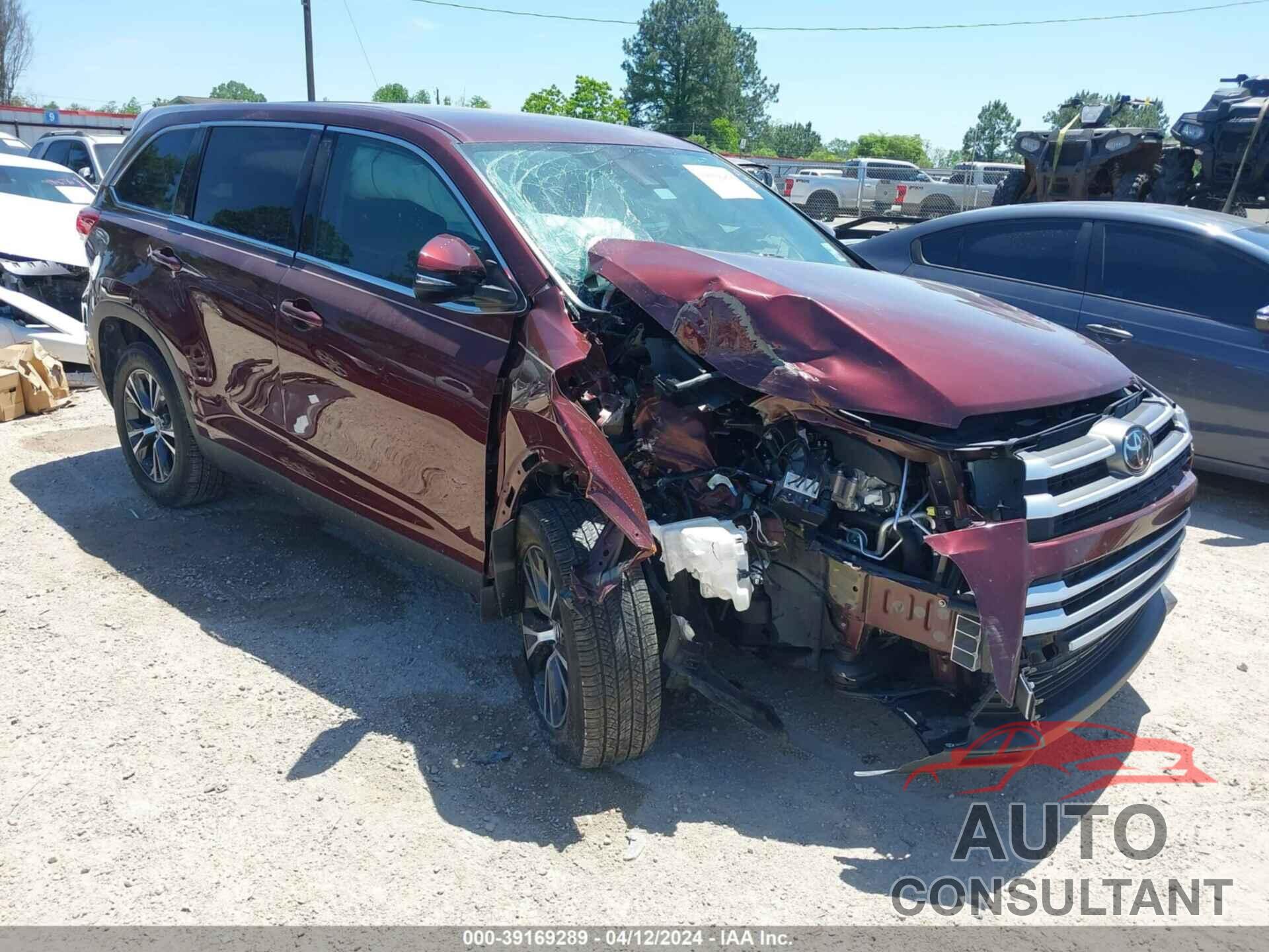 TOYOTA HIGHLANDER 2019 - 5TDZZRFH6KS358136