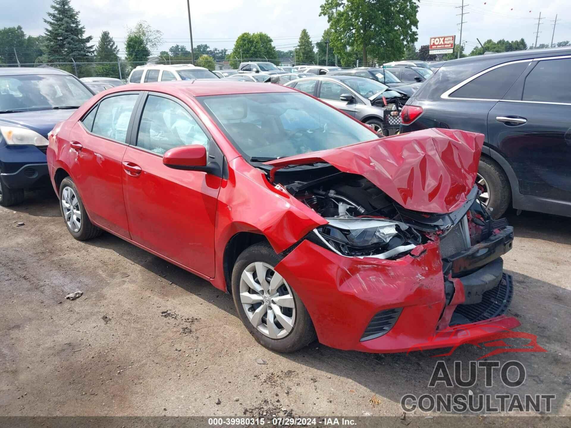 TOYOTA COROLLA 2016 - 2T1BURHE8GC583919