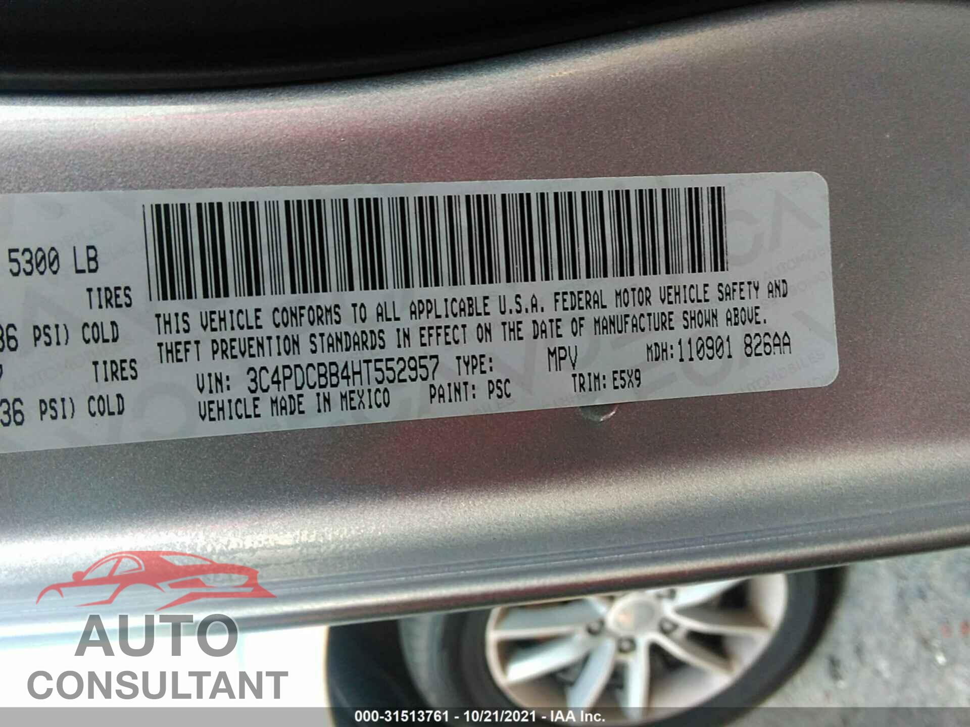DODGE JOURNEY 2017 - 3C4PDCBB4HT552957