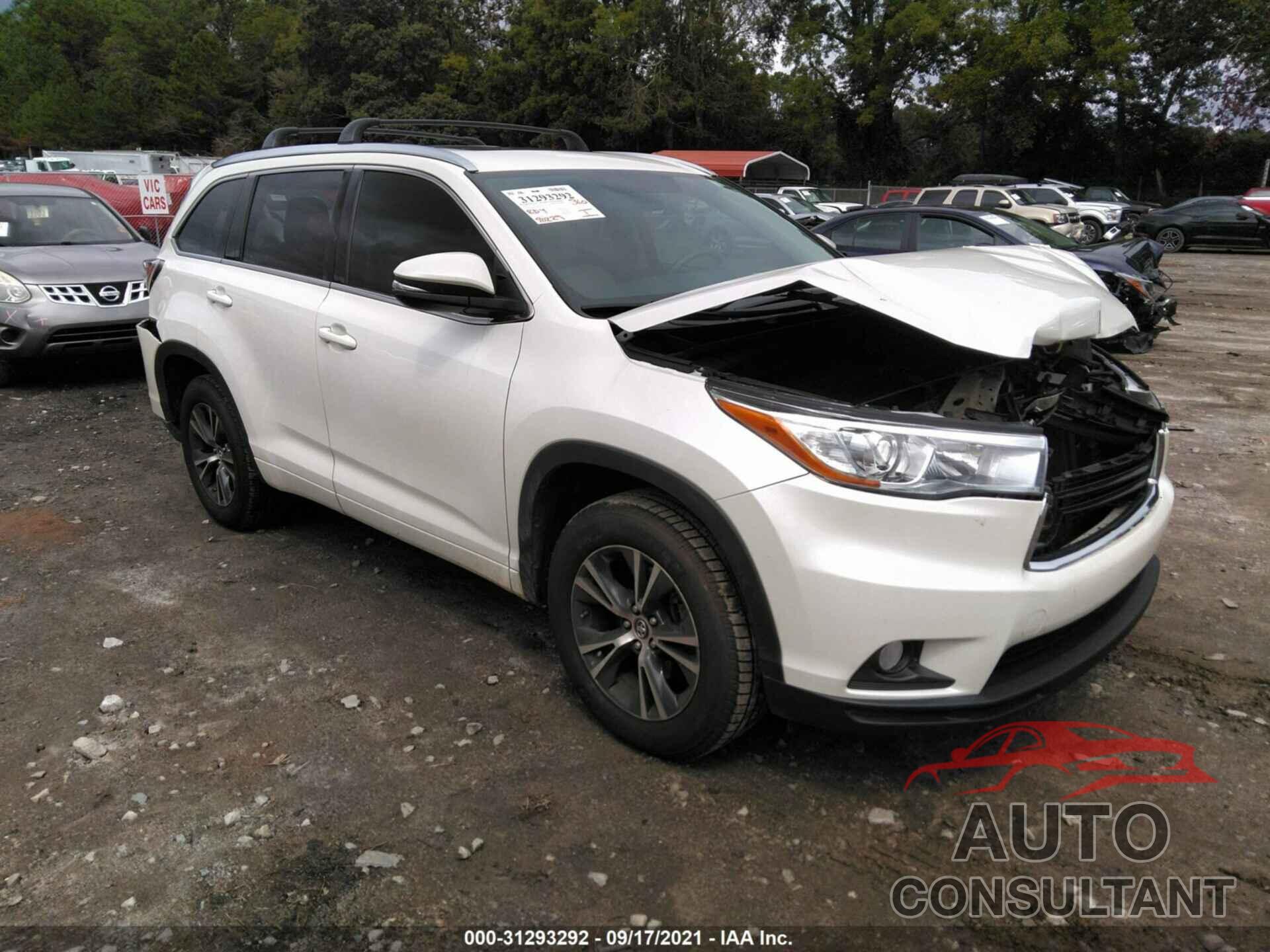 TOYOTA HIGHLANDER 2016 - 5TDKKRFH8GS165192