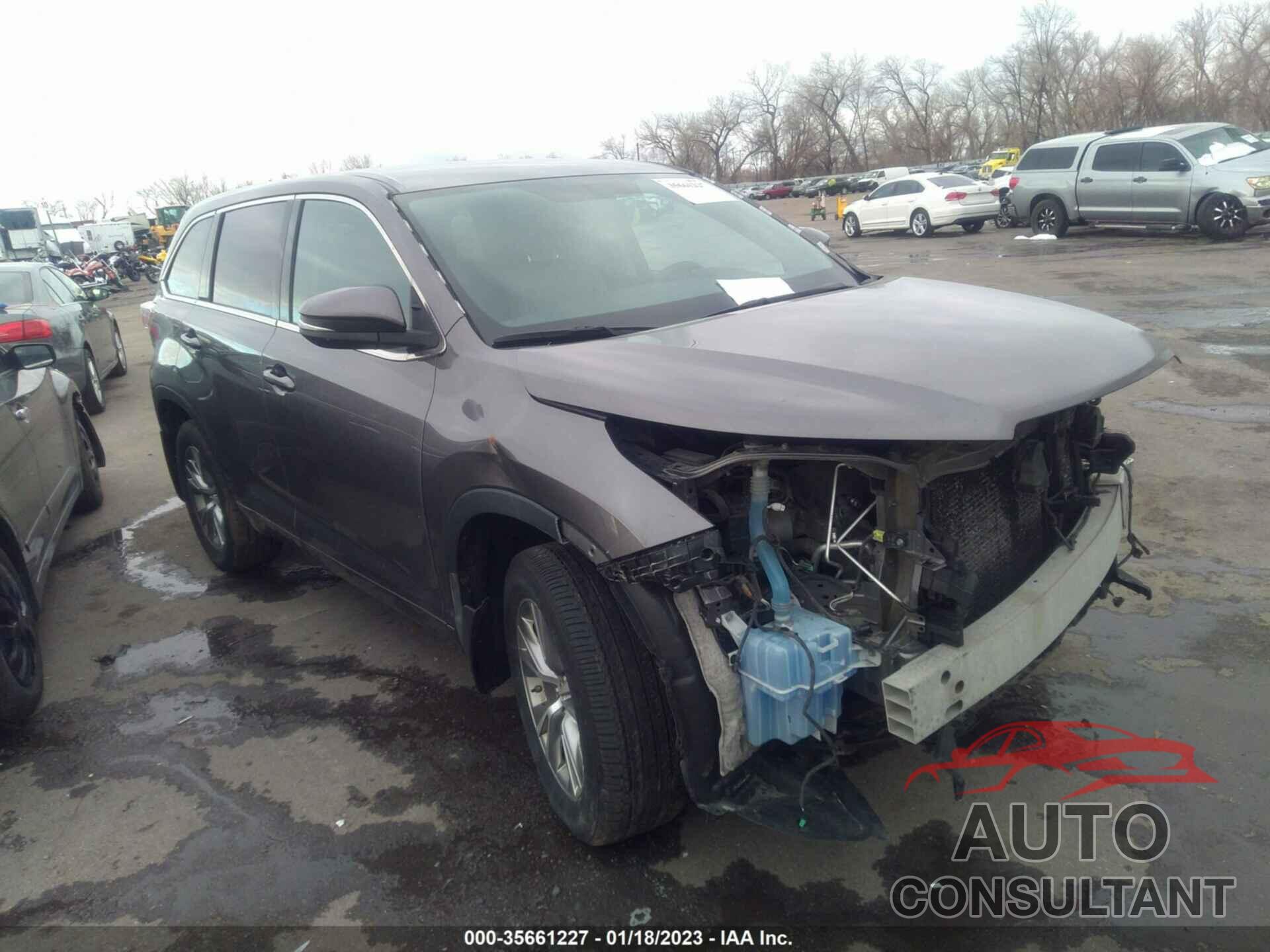 TOYOTA HIGHLANDER 2016 - 5TDBKRFH2GS330413