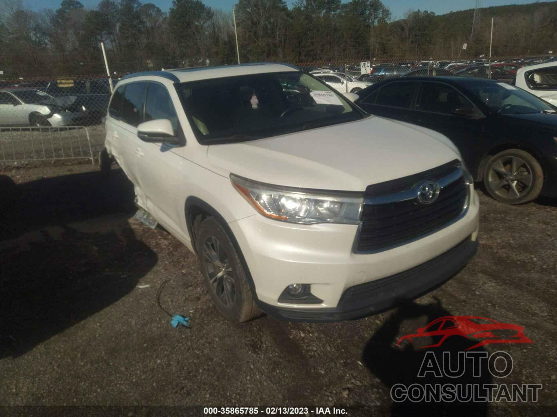 TOYOTA HIGHLANDER 2016 - 5TDKKRFH0GS128542