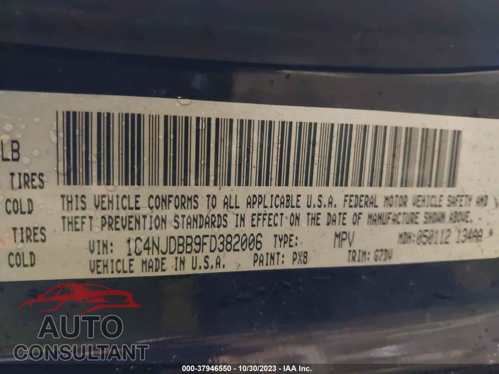JEEP COMPASS 2015 - 1C4NJDBB9FD382006