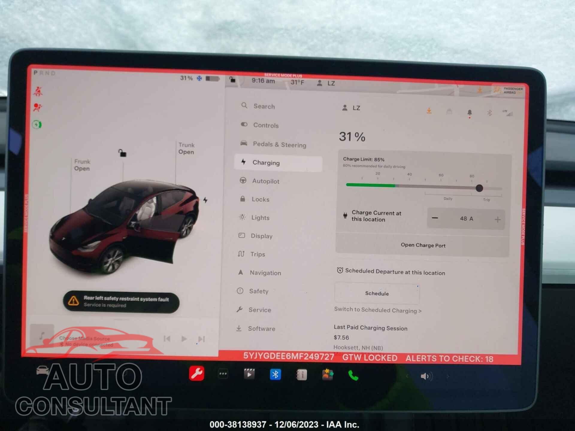 TESLA MODEL Y 2021 - 5YJYGDEE6MF249727