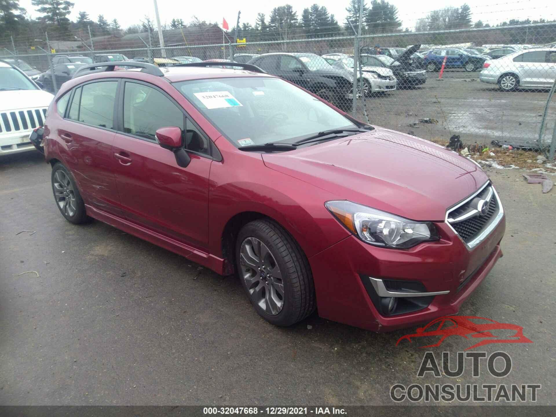 SUBARU IMPREZA WAGON 2016 - JF1GPAP69G8220166