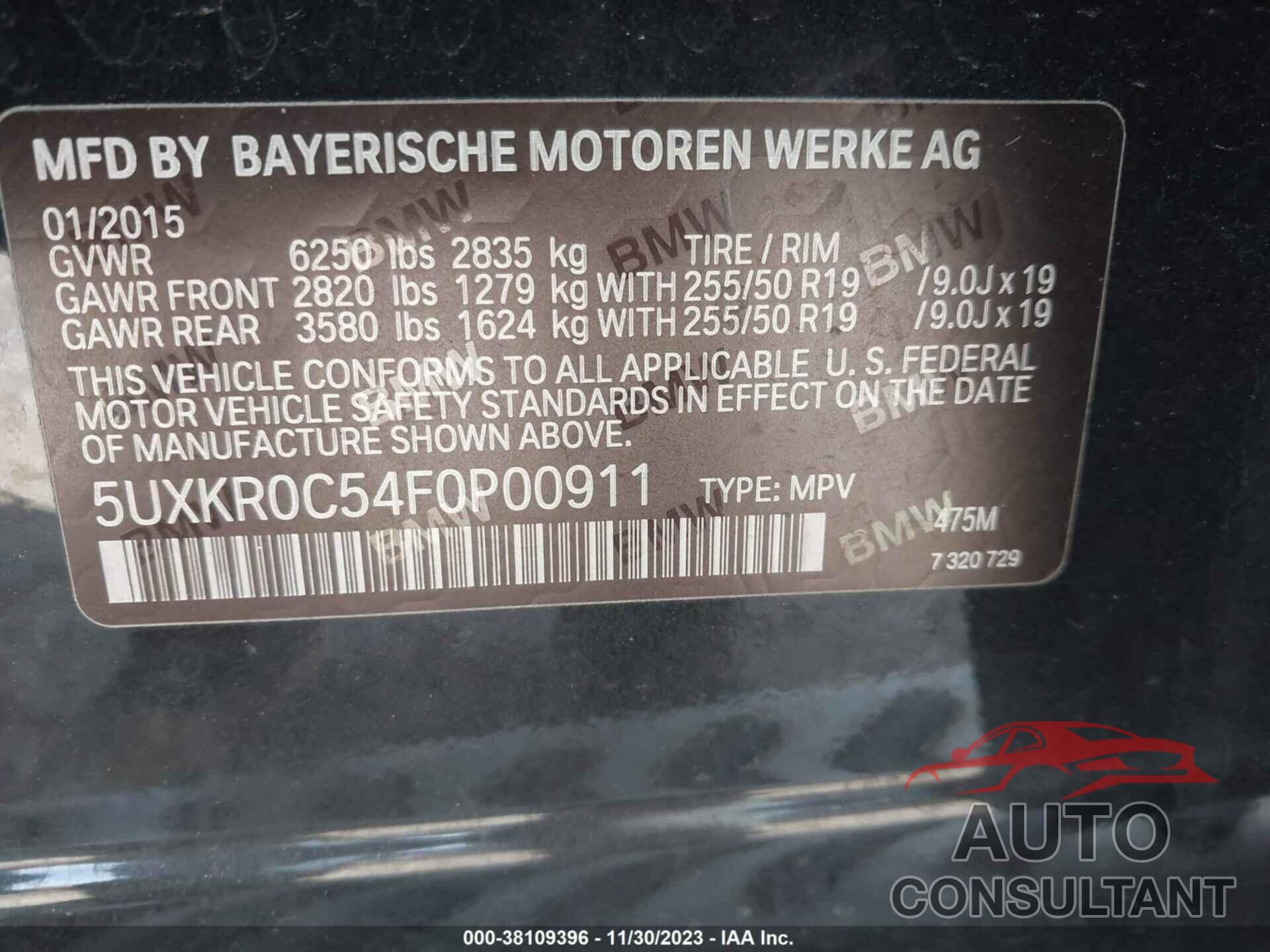 BMW X5 2015 - 5UXKR0C54F0P00911