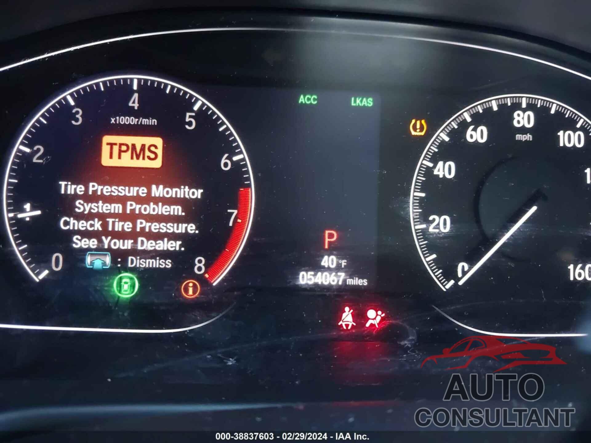 HONDA ACCORD 2018 - 1HGCV1F44JA033787