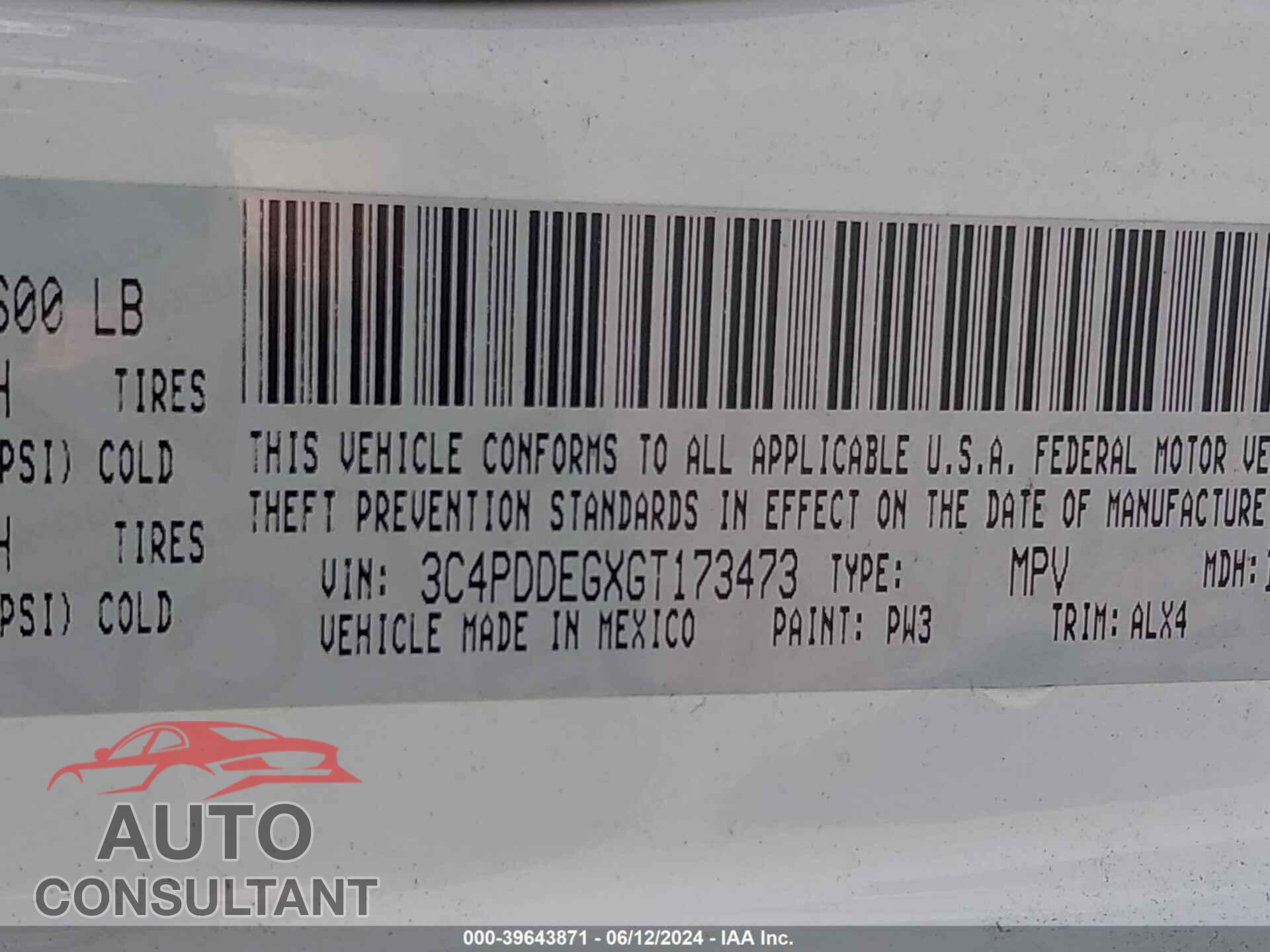 DODGE JOURNEY 2016 - 3C4PDDEGXGT173473
