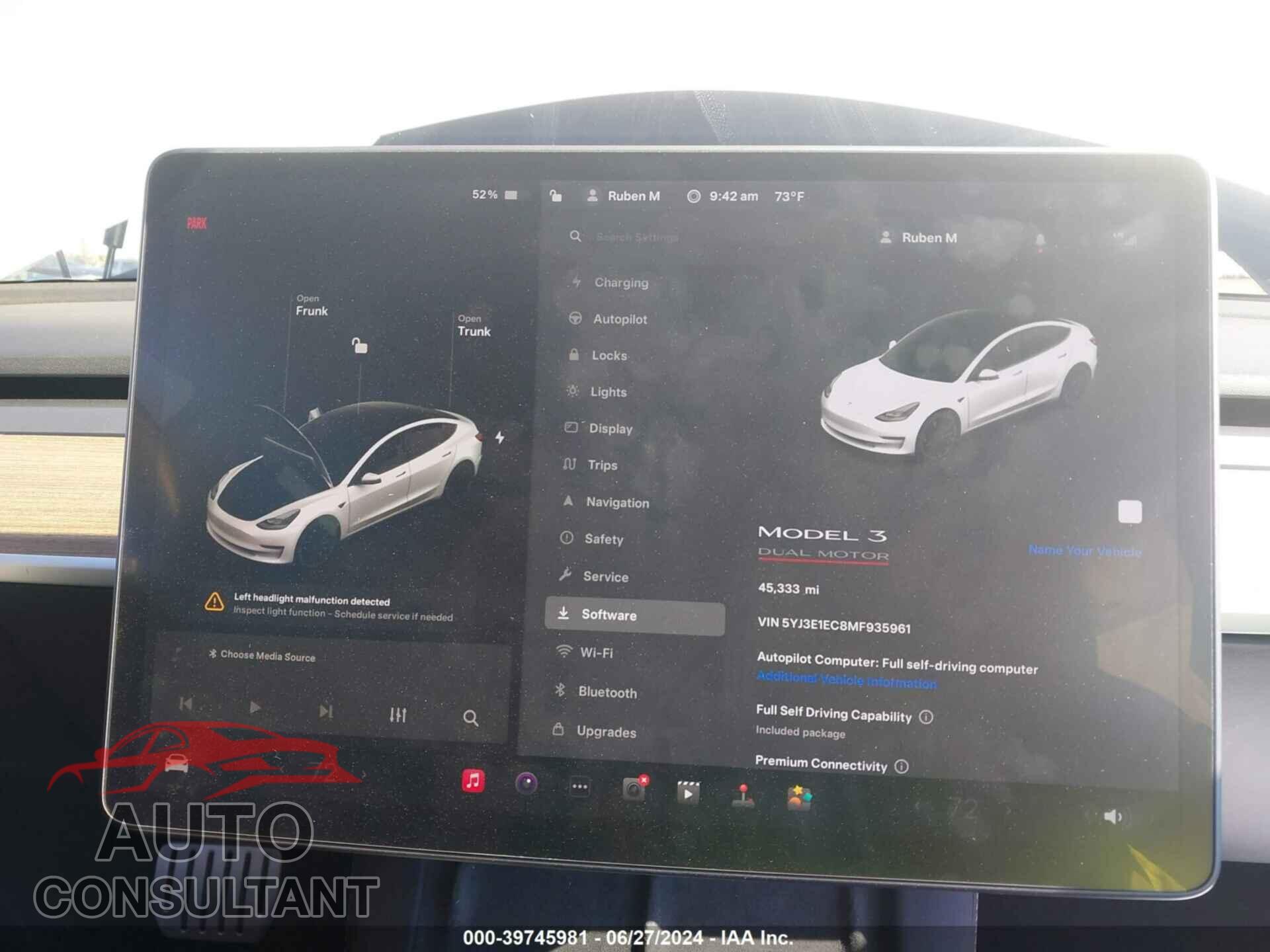 TESLA MODEL 3 2021 - 5YJ3E1EC8MF935961