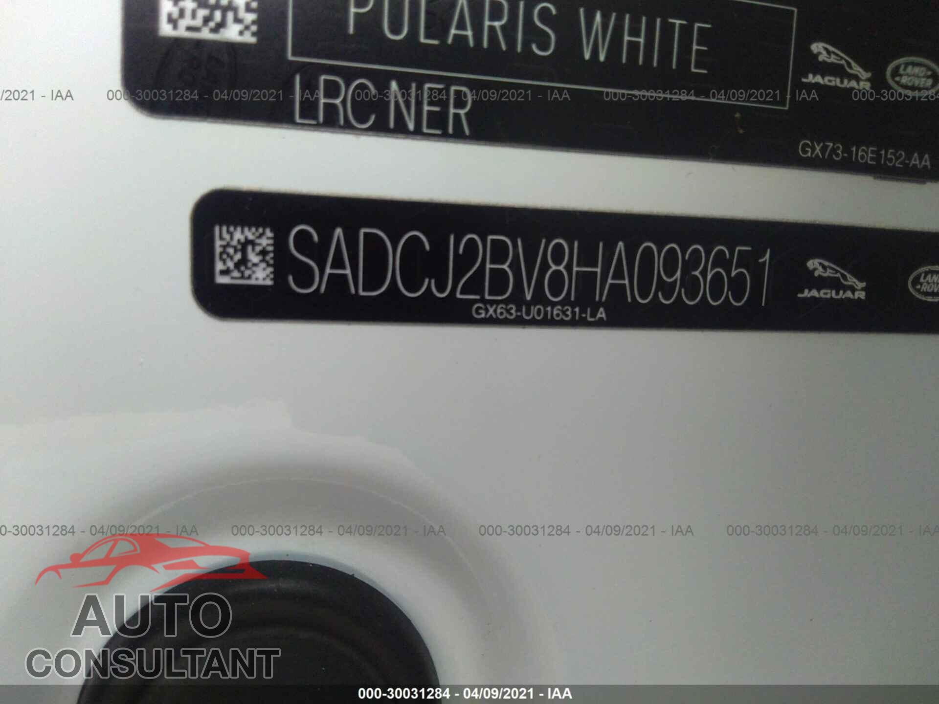 JAGUAR F-PACE 2017 - SADCJ2BV8HA093651