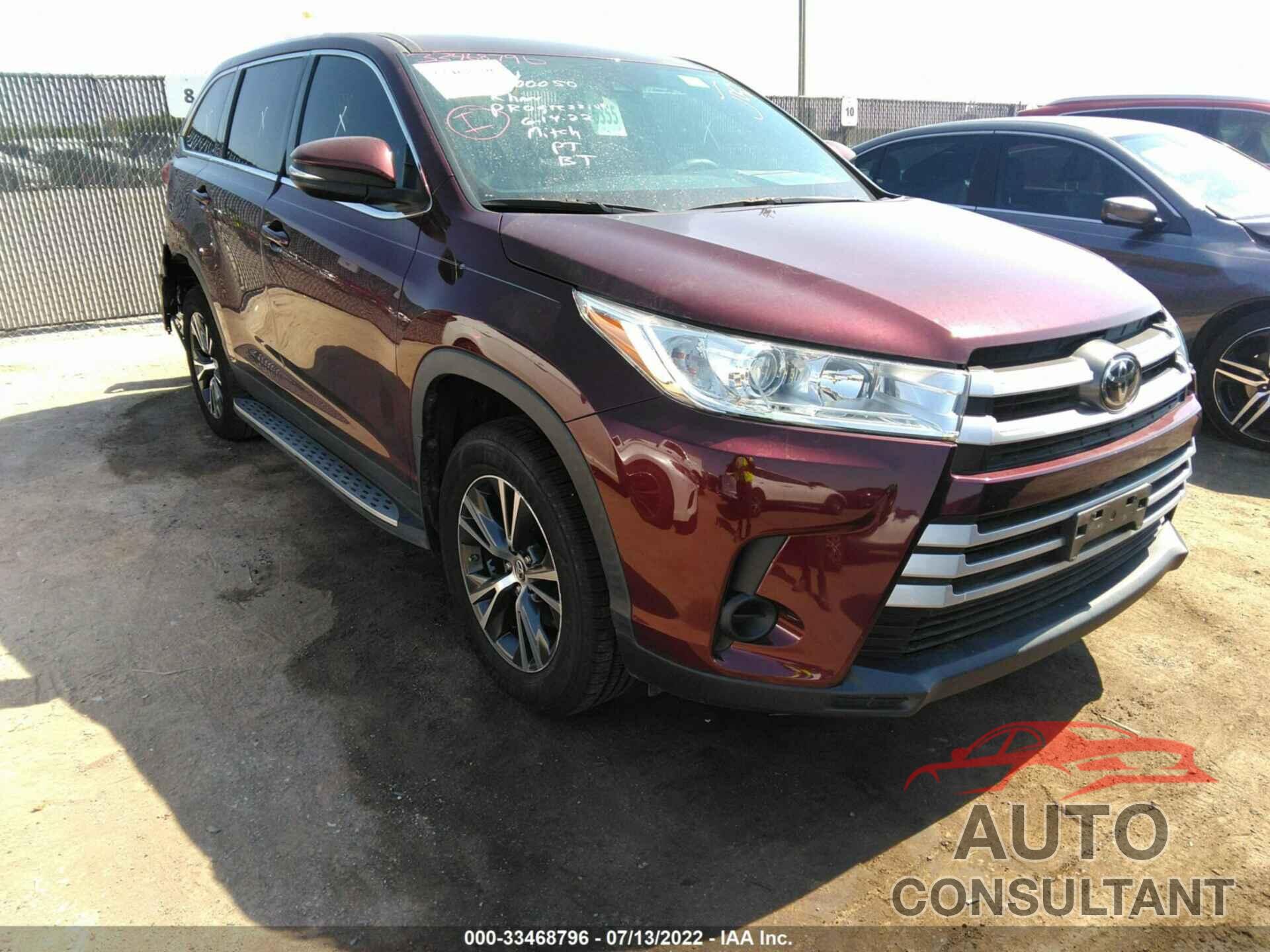 TOYOTA HIGHLANDER 2019 - 5TDZZRFH4KS330478