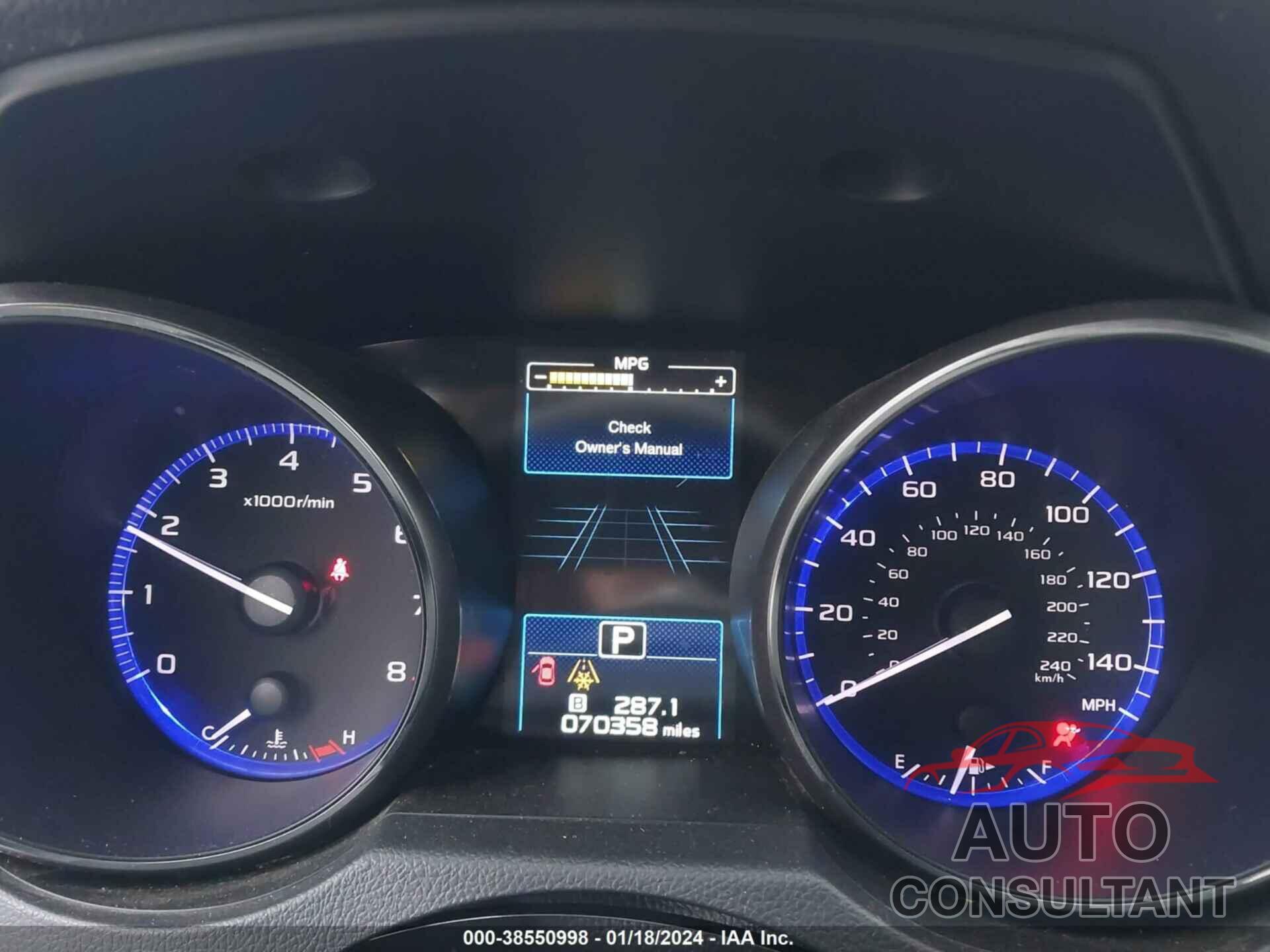 SUBARU OUTBACK 2019 - 4S4BSANC1K3328133