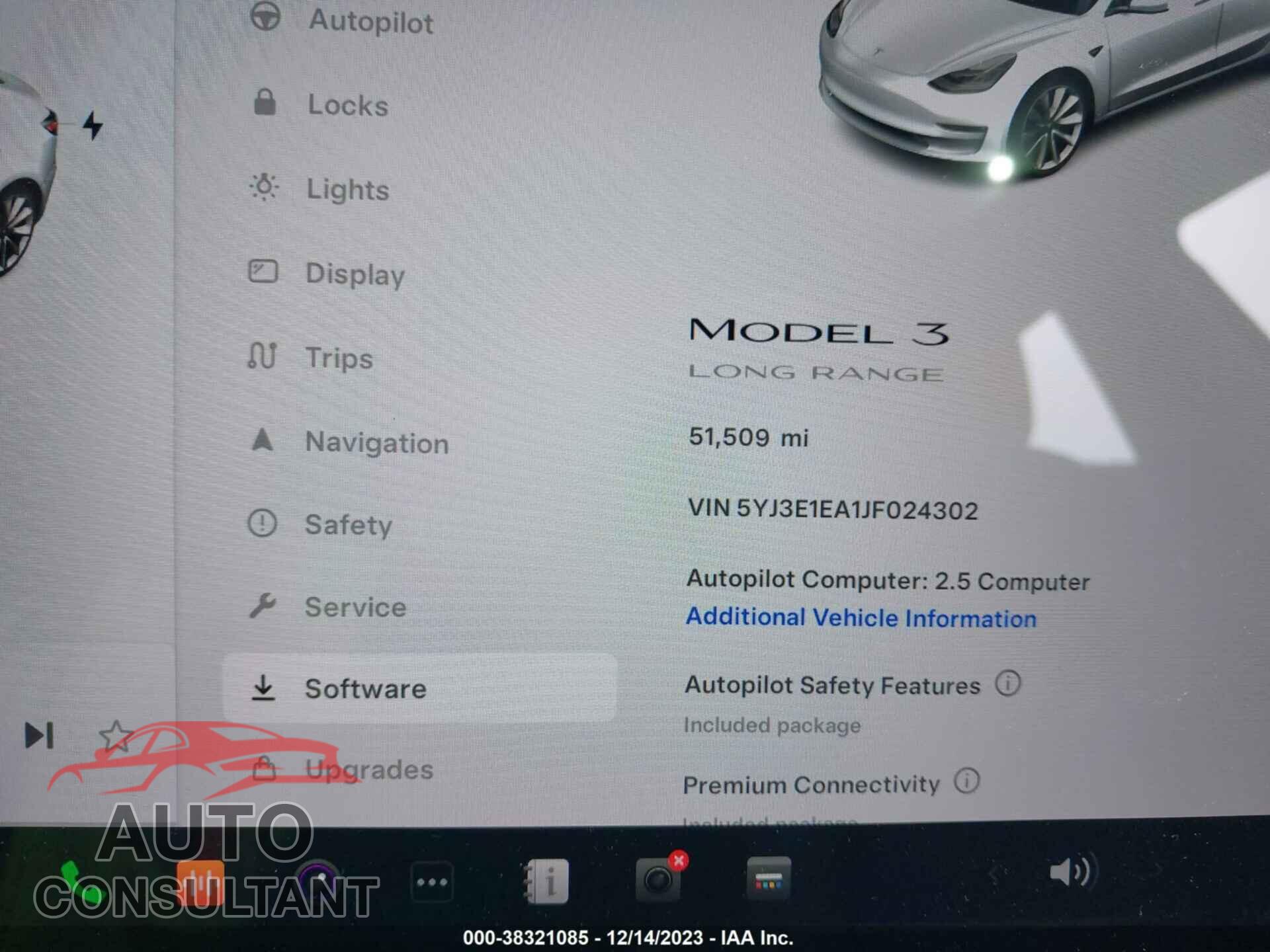 TESLA MODEL 3 2018 - 5YJ3E1EA1JF024302
