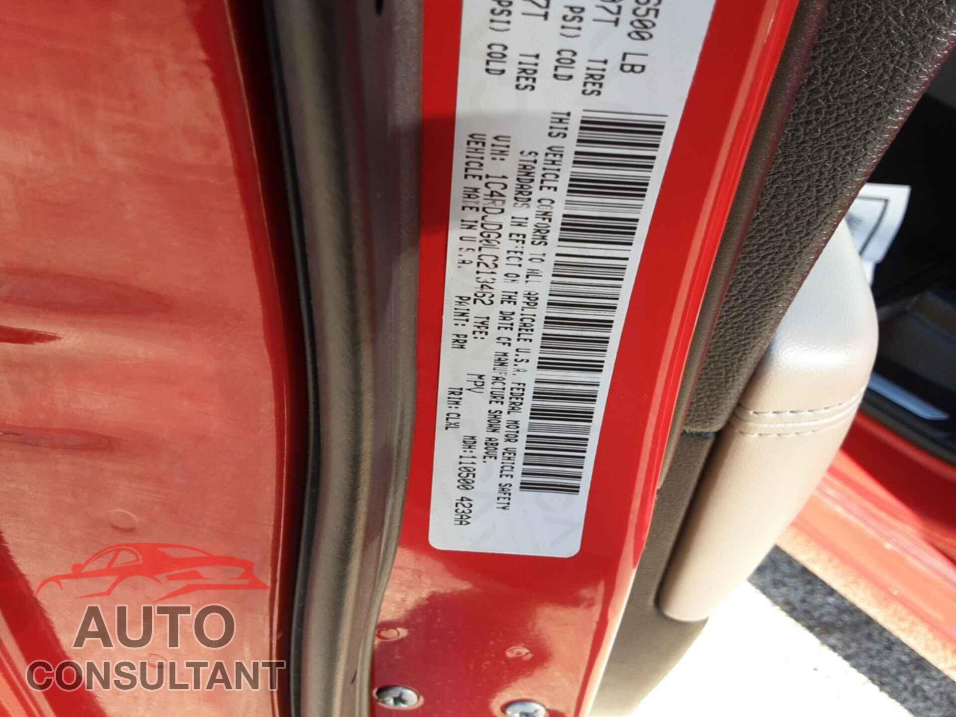 DODGE DURANGO 2020 - 1C4RDJDG0LC213462
