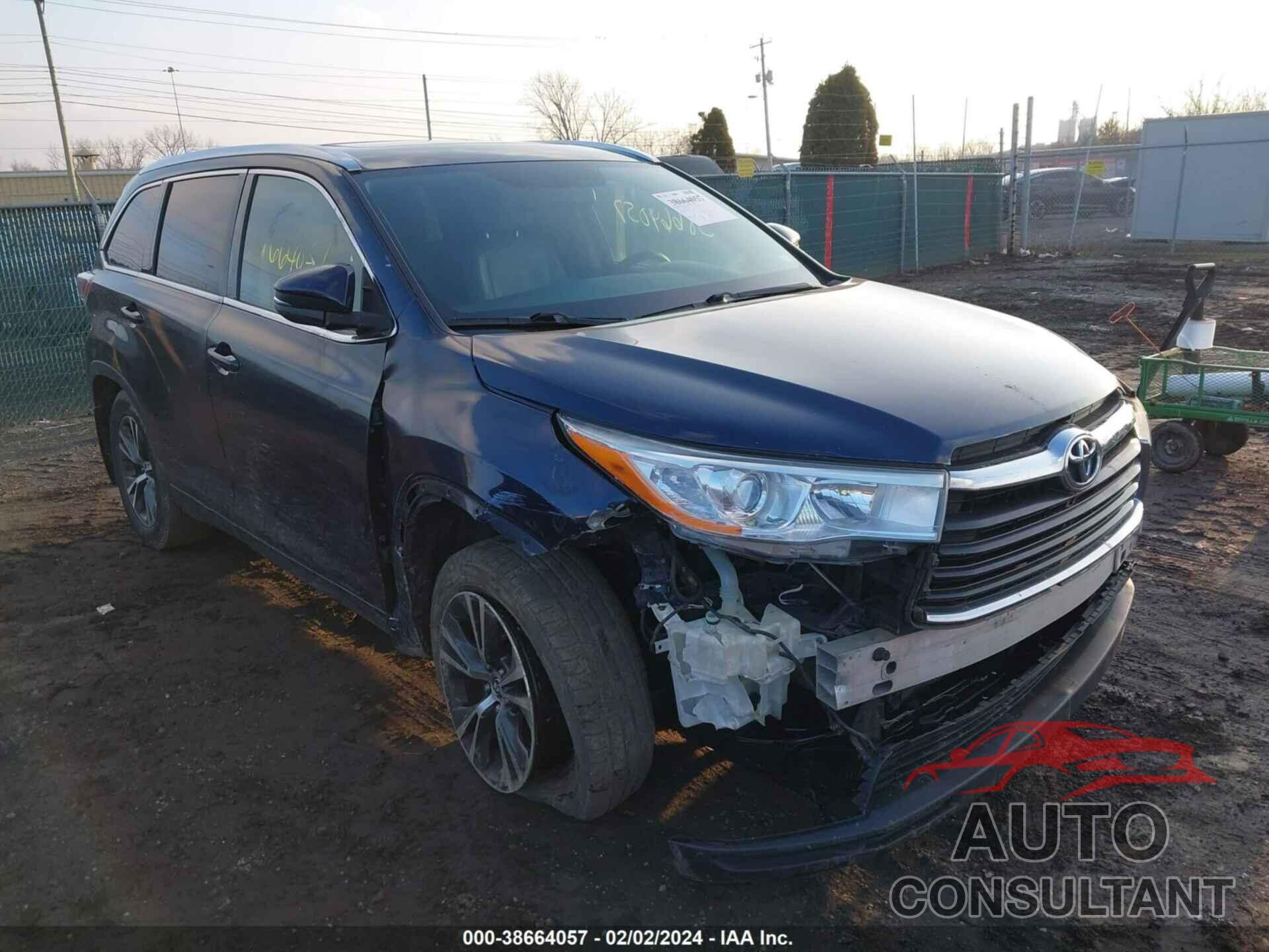 TOYOTA HIGHLANDER 2016 - 5TDJKRFH2GS275439