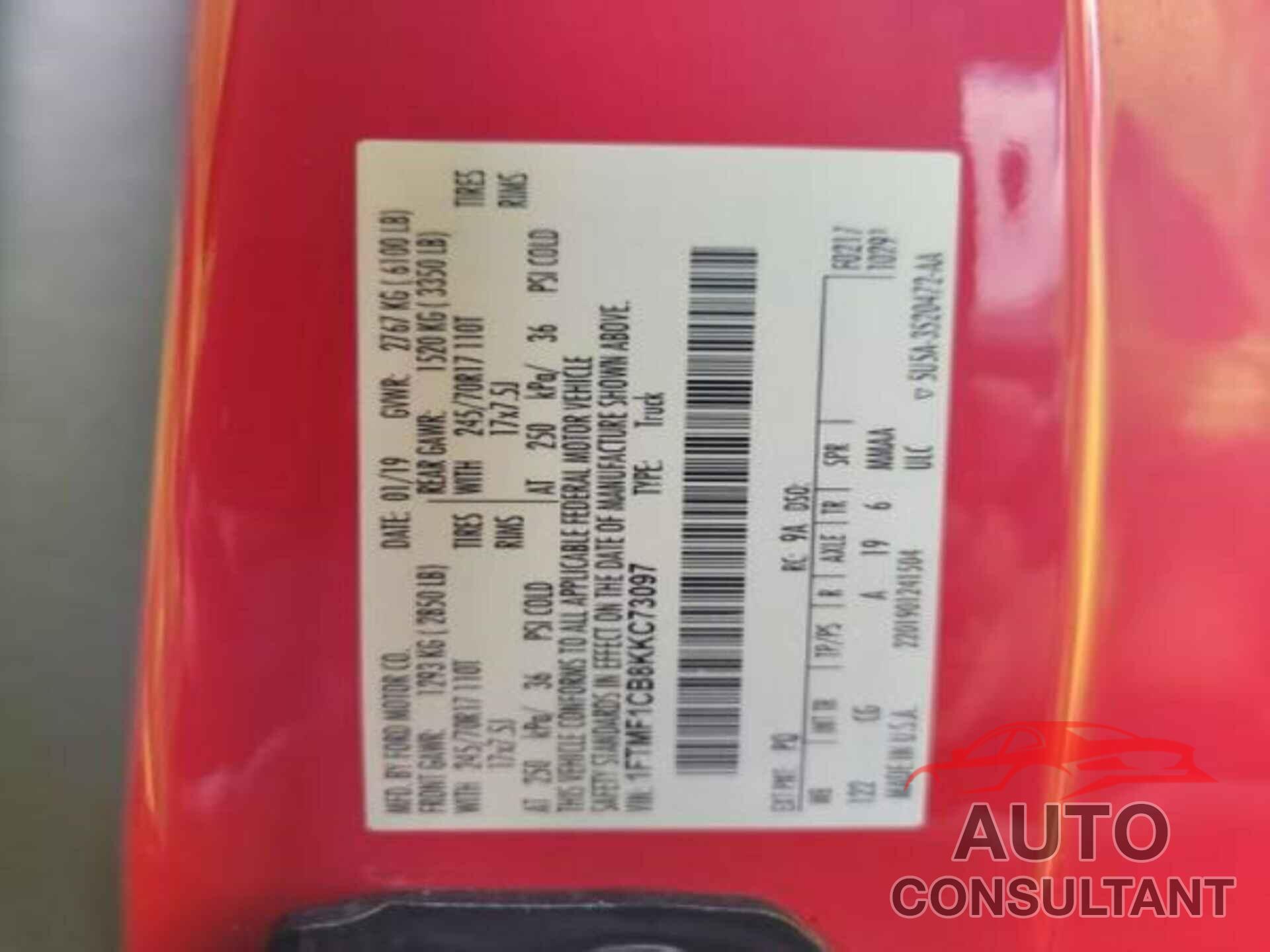FORD F-150 2019 - 1FTMF1CB8KKC73097