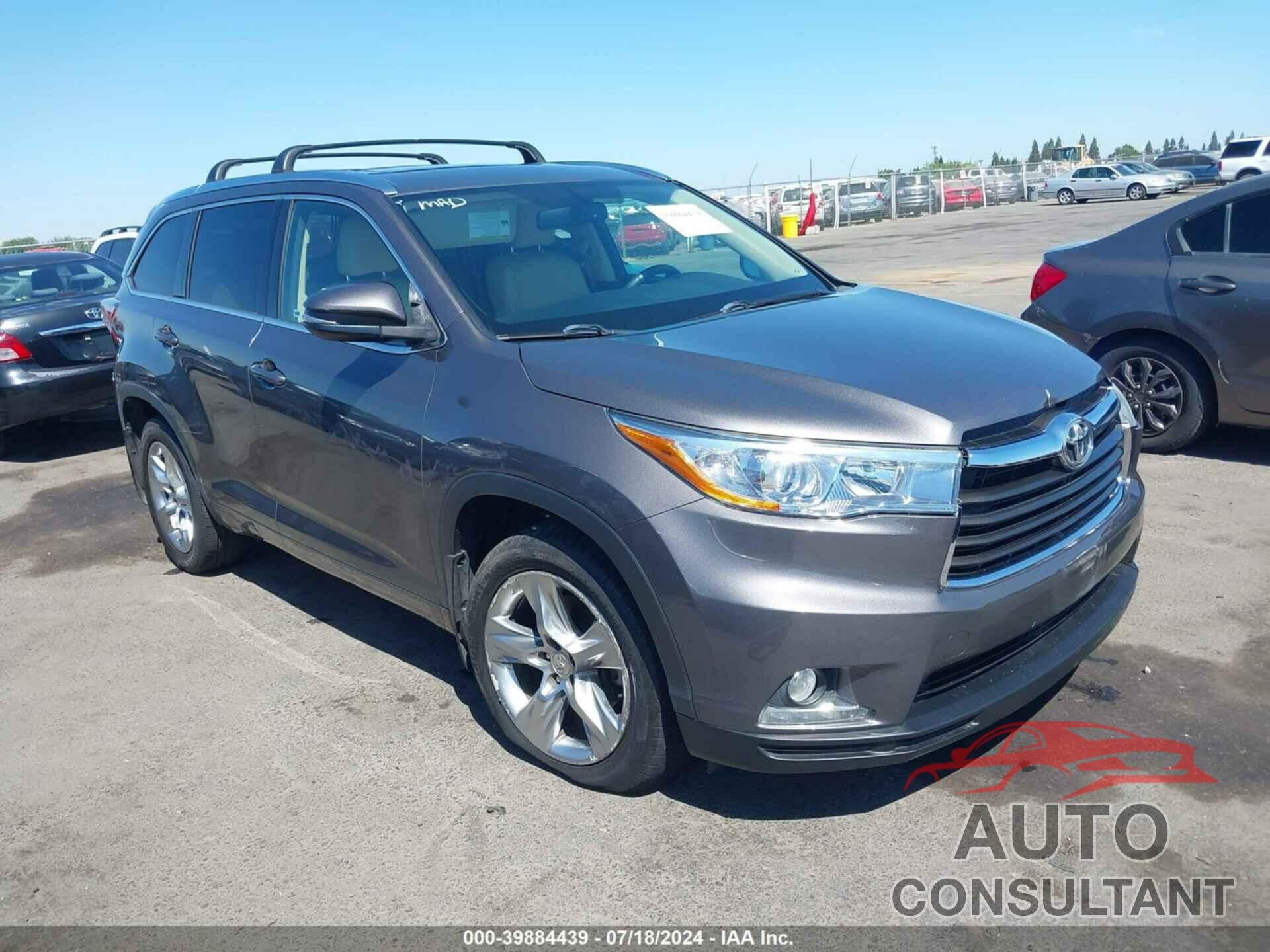 TOYOTA HIGHLANDER 2015 - 5TDDKRFH4FS110021