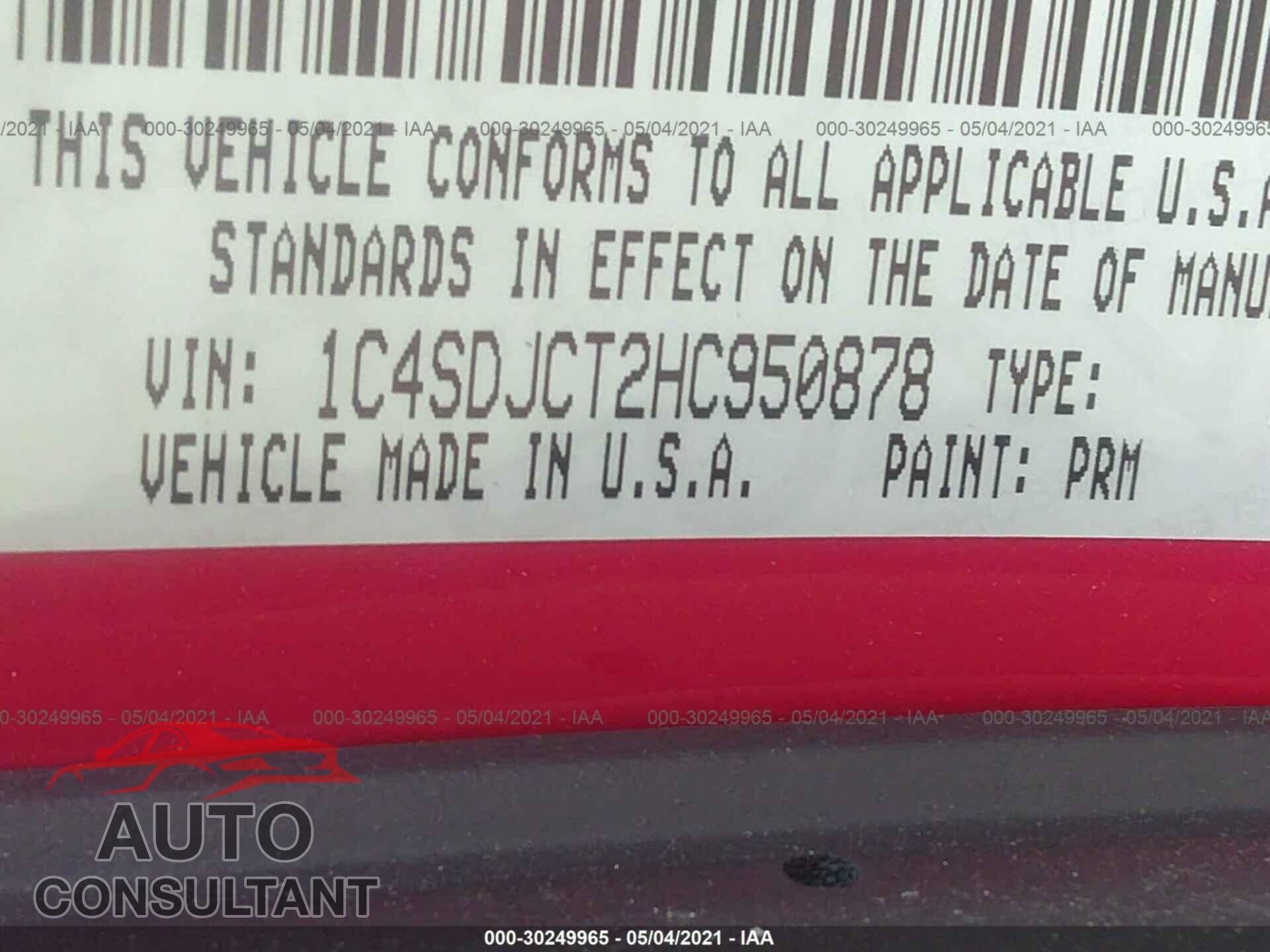 DODGE DURANGO 2017 - 1C4SDJCT2HC950878