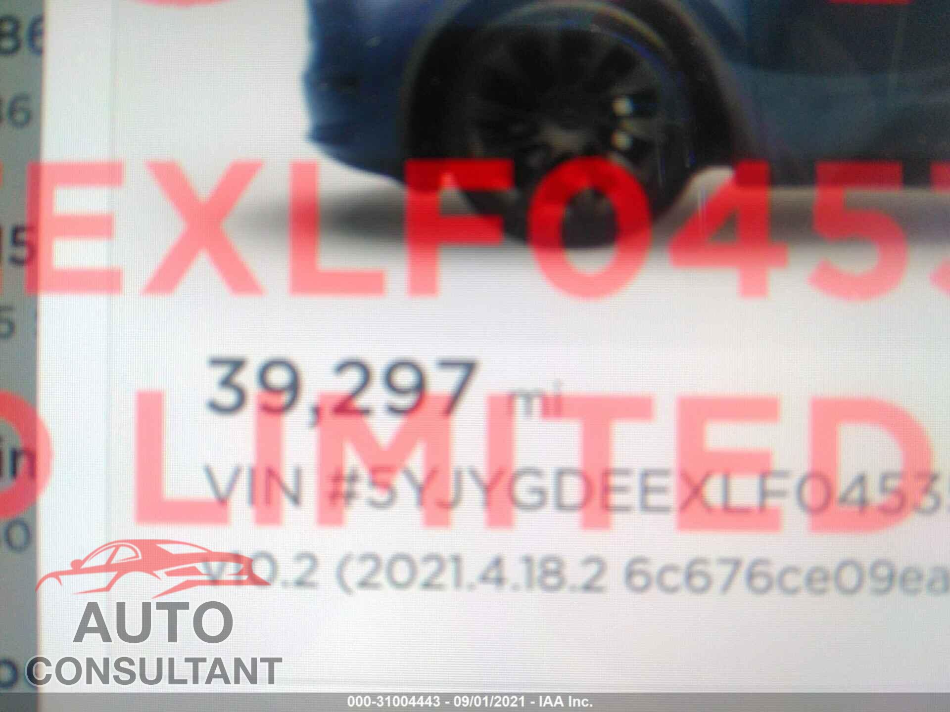TESLA MODEL Y 2020 - 5YJYGDEEXLF045351
