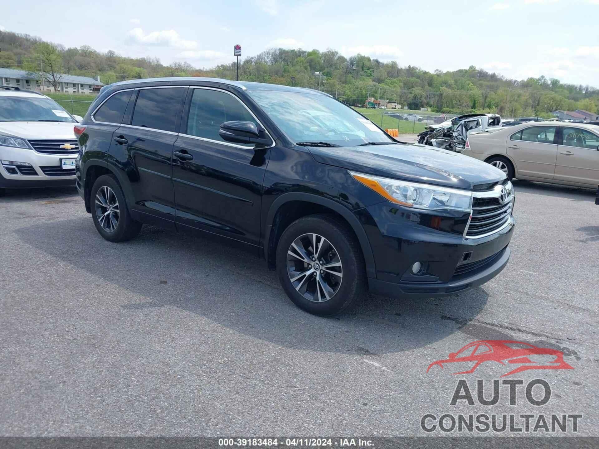 TOYOTA HIGHLANDER 2016 - 5TDJKRFH9GS272022