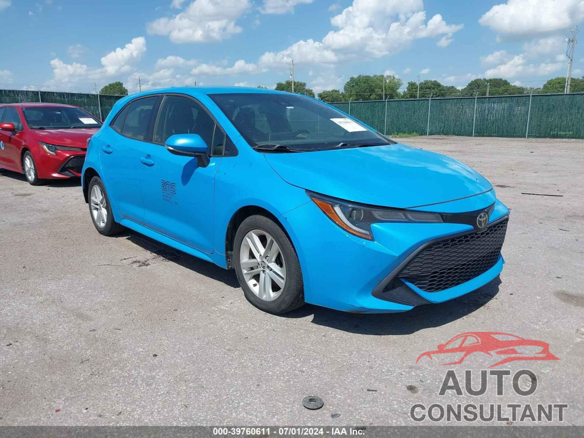 TOYOTA COROLLA 2019 - JTNK4RBE7K3038980