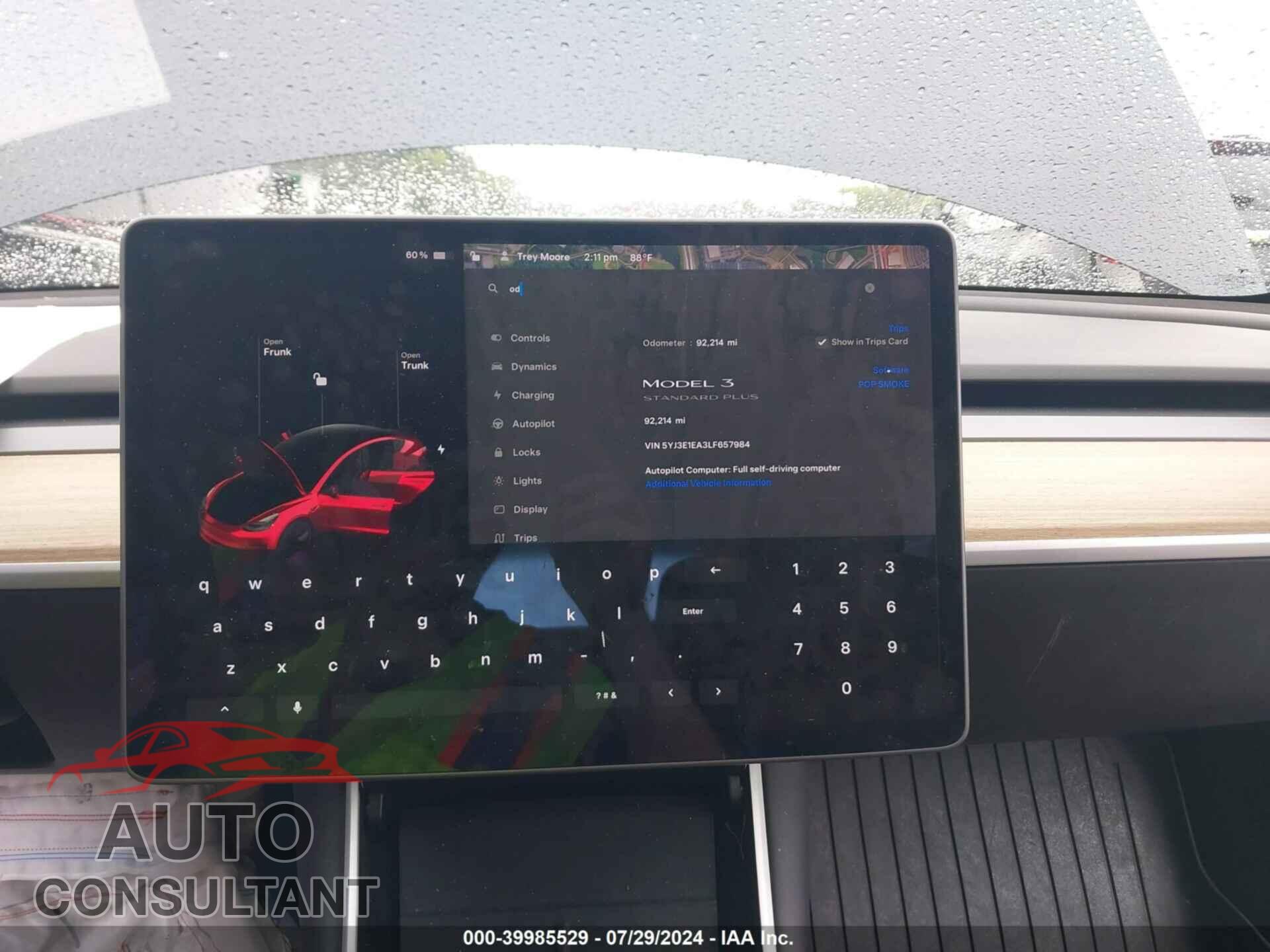 TESLA MODEL 3 2020 - 5YJ3E1EA3LF657984