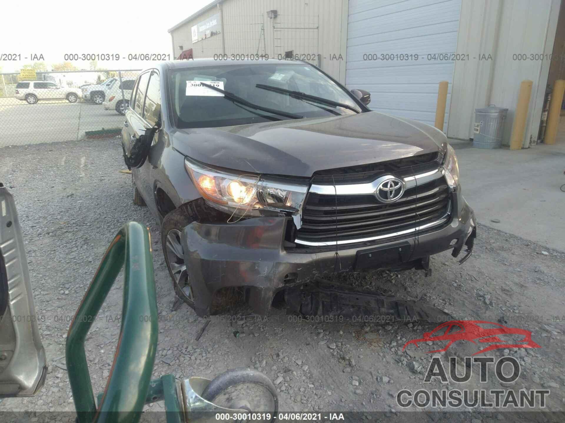 TOYOTA HIGHLANDER 2016 - 5TDZKRFH9GS163479